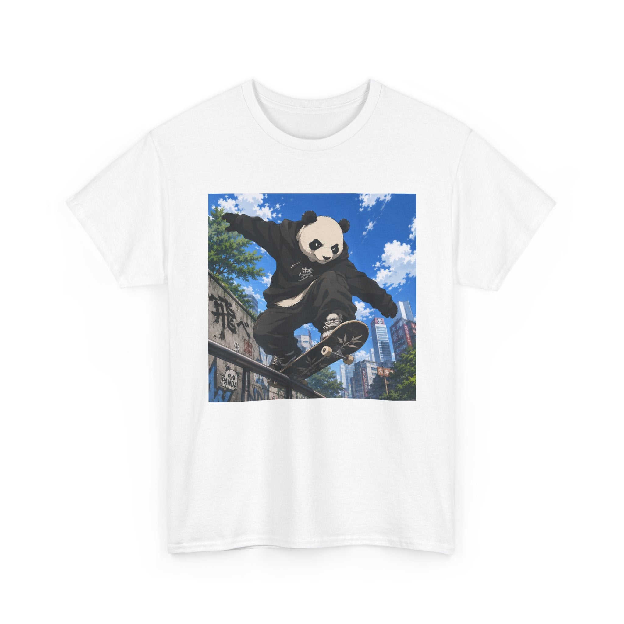Panda Skateboarder T-Shirt — Urban Skate Panda Graphic Tee - Adult