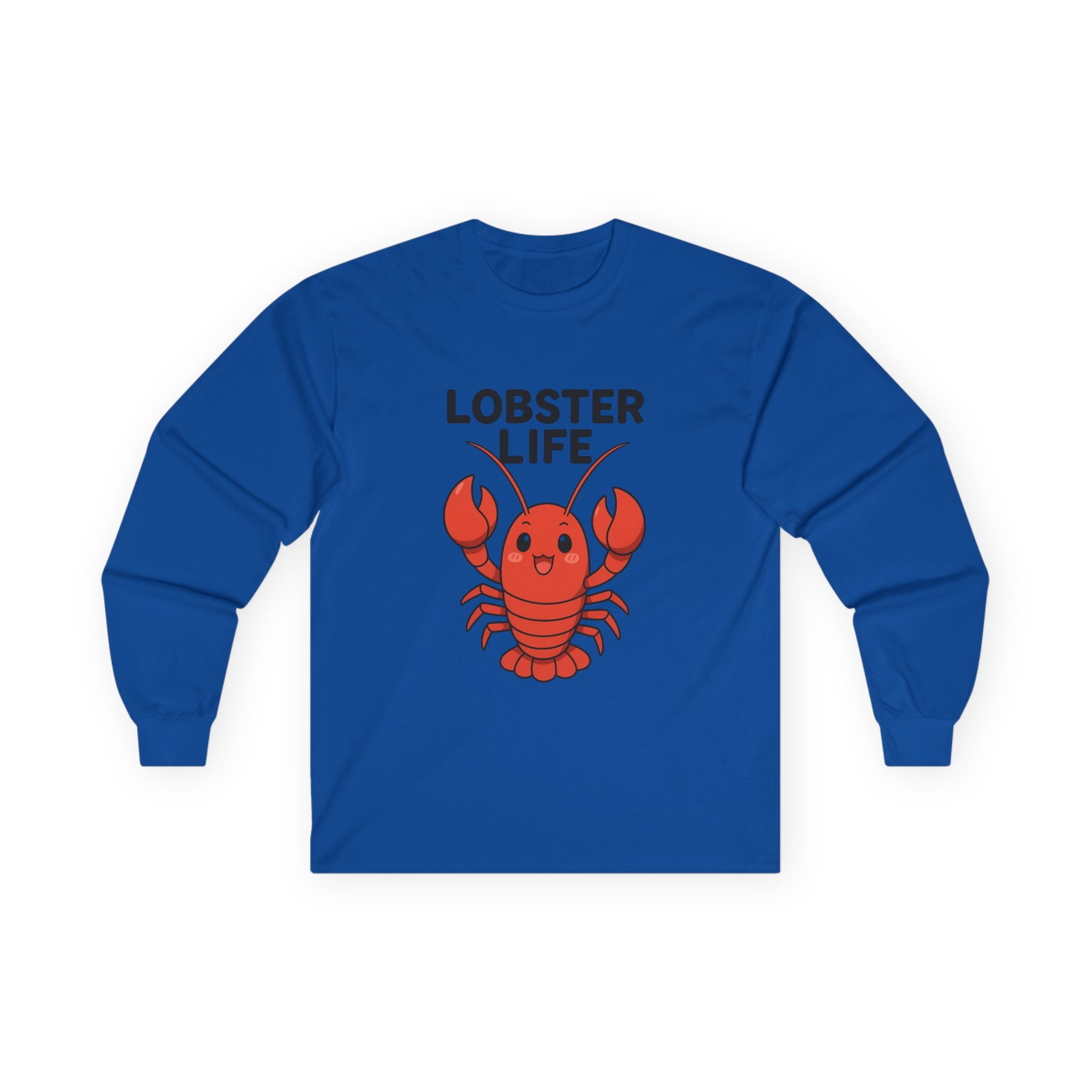 Lobster Life Long Sleeve Tee — Cute Red Lobster Graphic Shirt - Adult