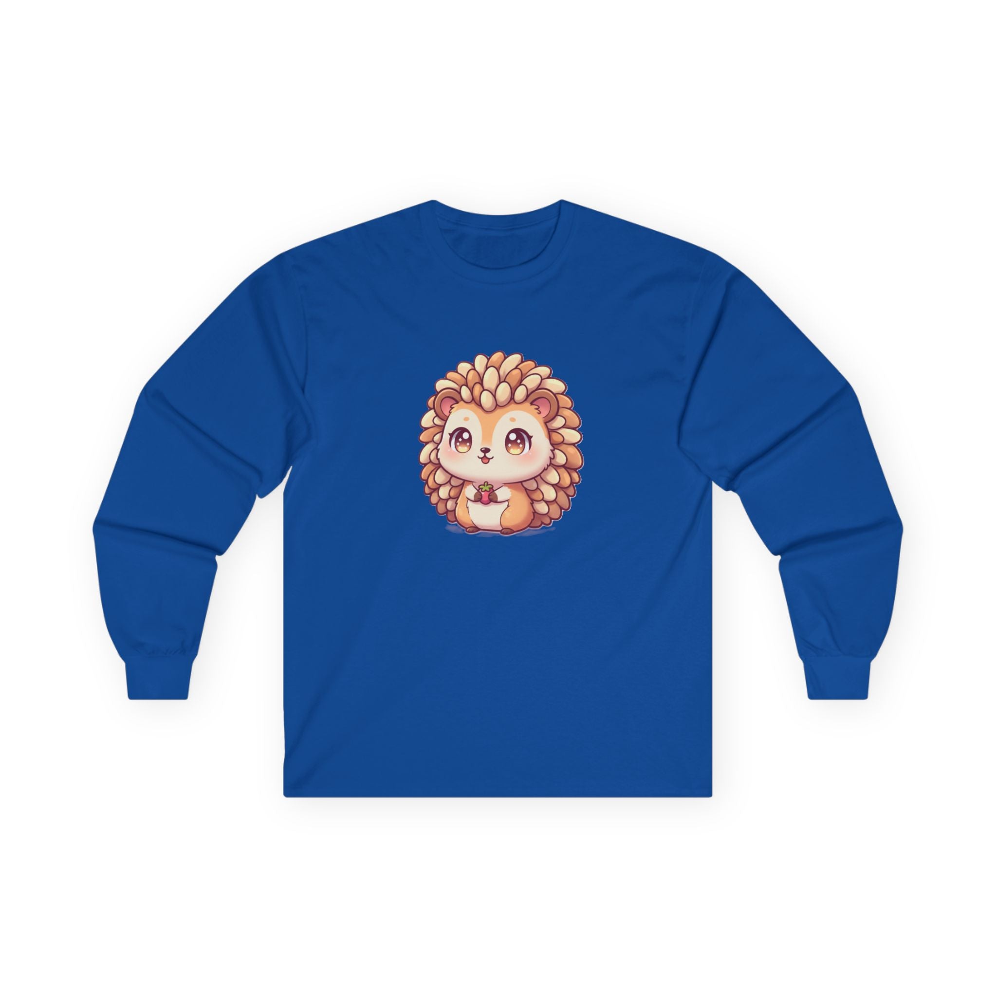 Cute Hedgehog Long Sleeve Tee — Adorable Kawaii Animal Shirt - Adult