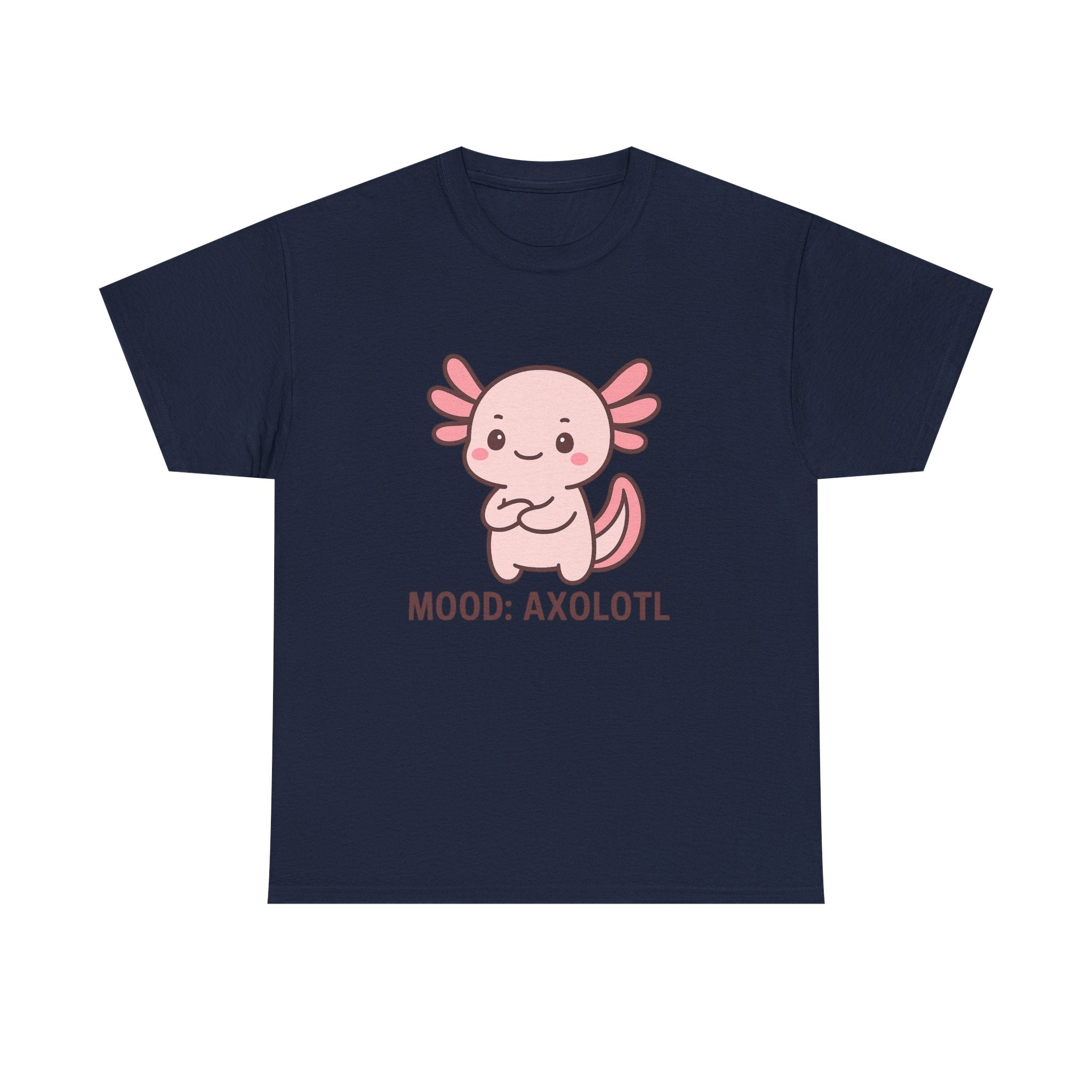 Axolotl Mood Tee — Cute Pink Axolotl Salamander Graphic T-Shirt - Adult