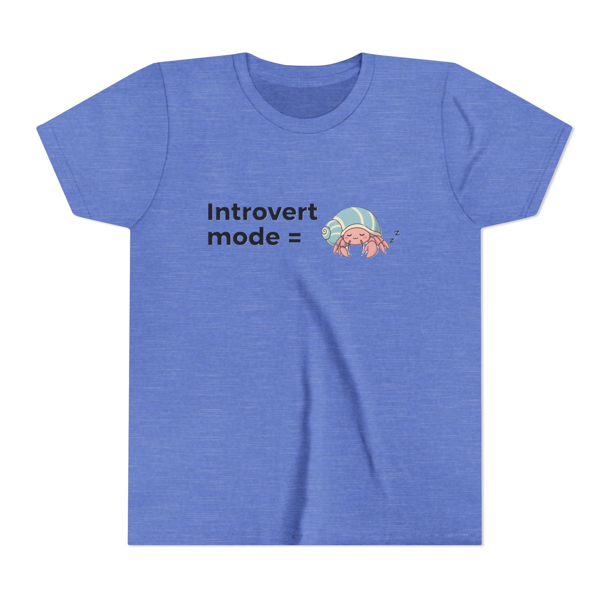 Youth Tee — "Introvert Mode" Cute Shell Crab Graphic Kid's T-Shirt
