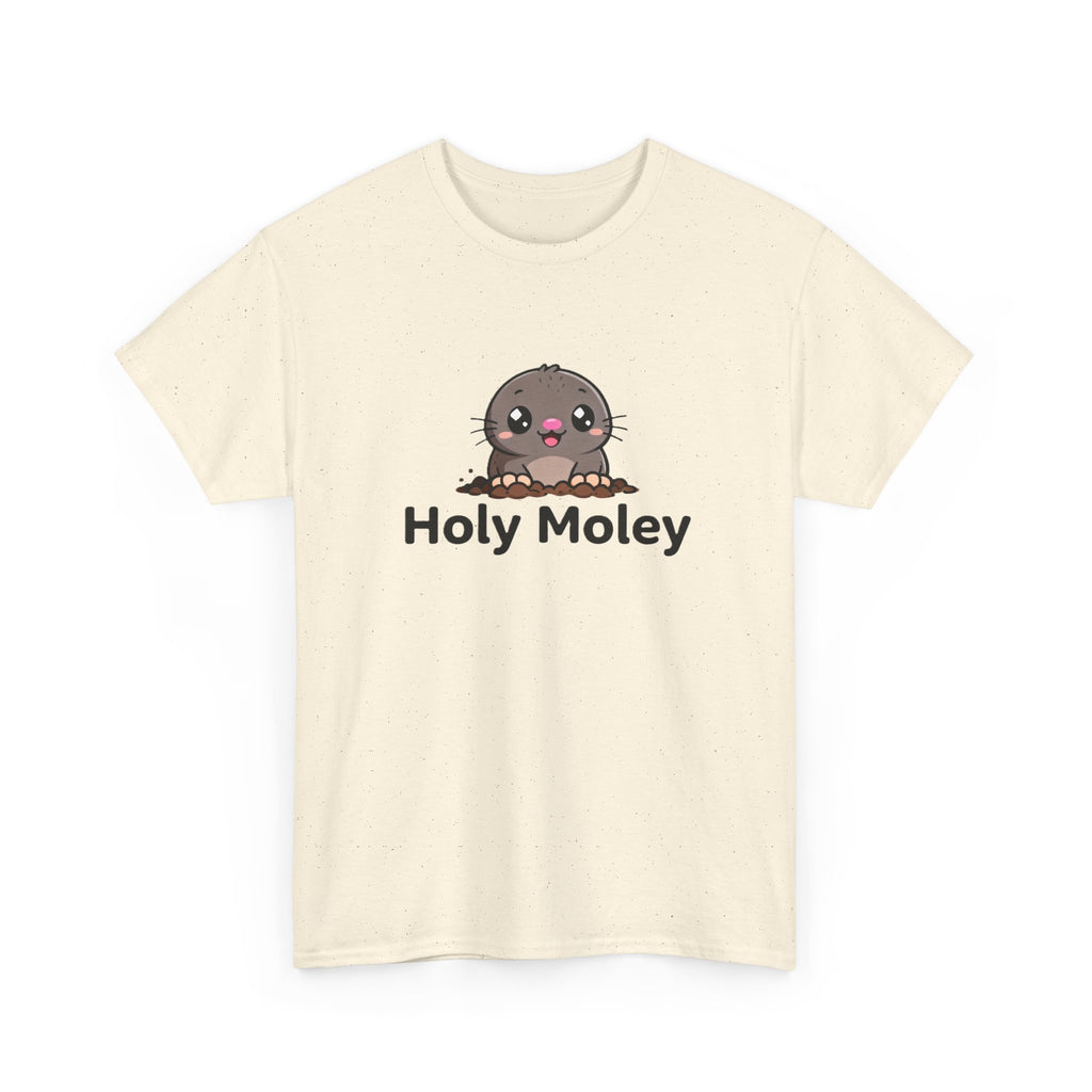 Holy Moley Mole T-Shirt — Cute Cartoon Mole Tee with 'Holy Moley' Text - Adult