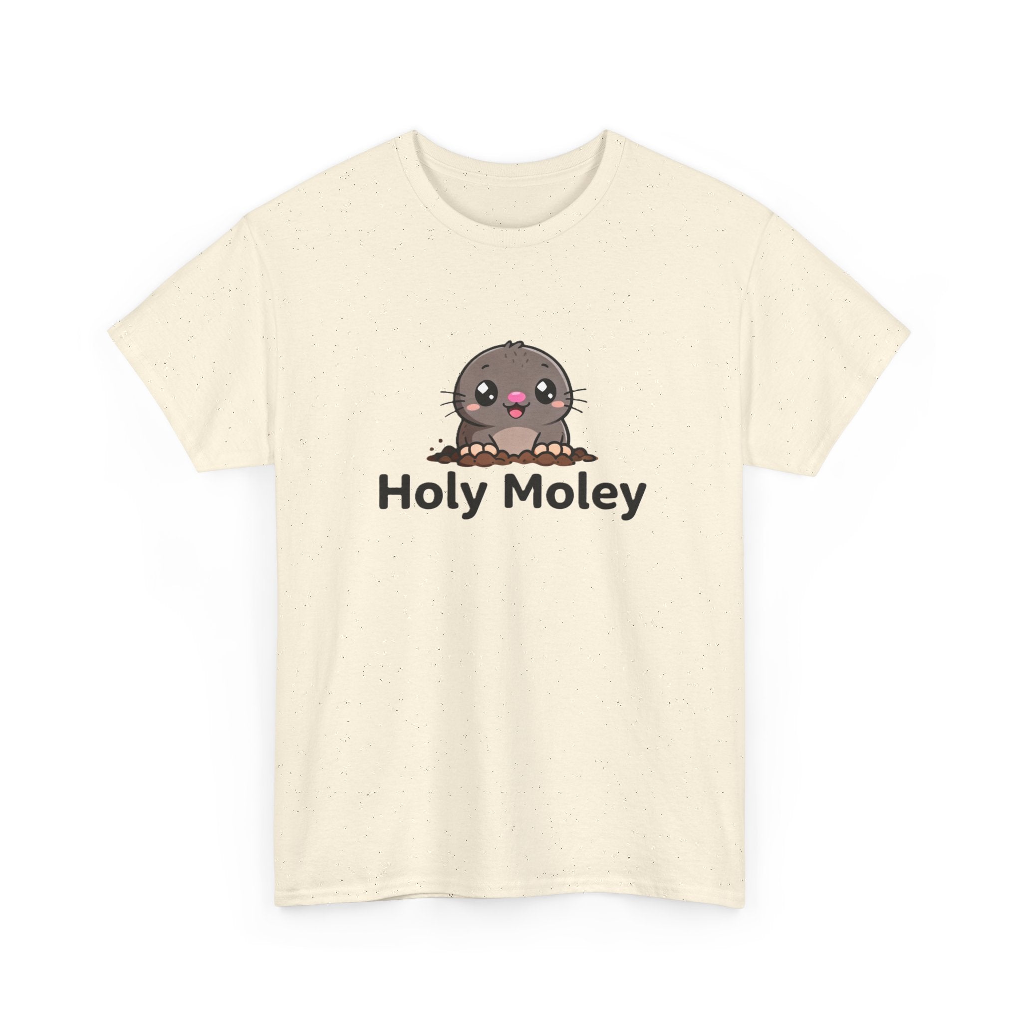 Holy Moley Mole T-Shirt — Cute Cartoon Mole Tee with 'Holy Moley' Text - Adult