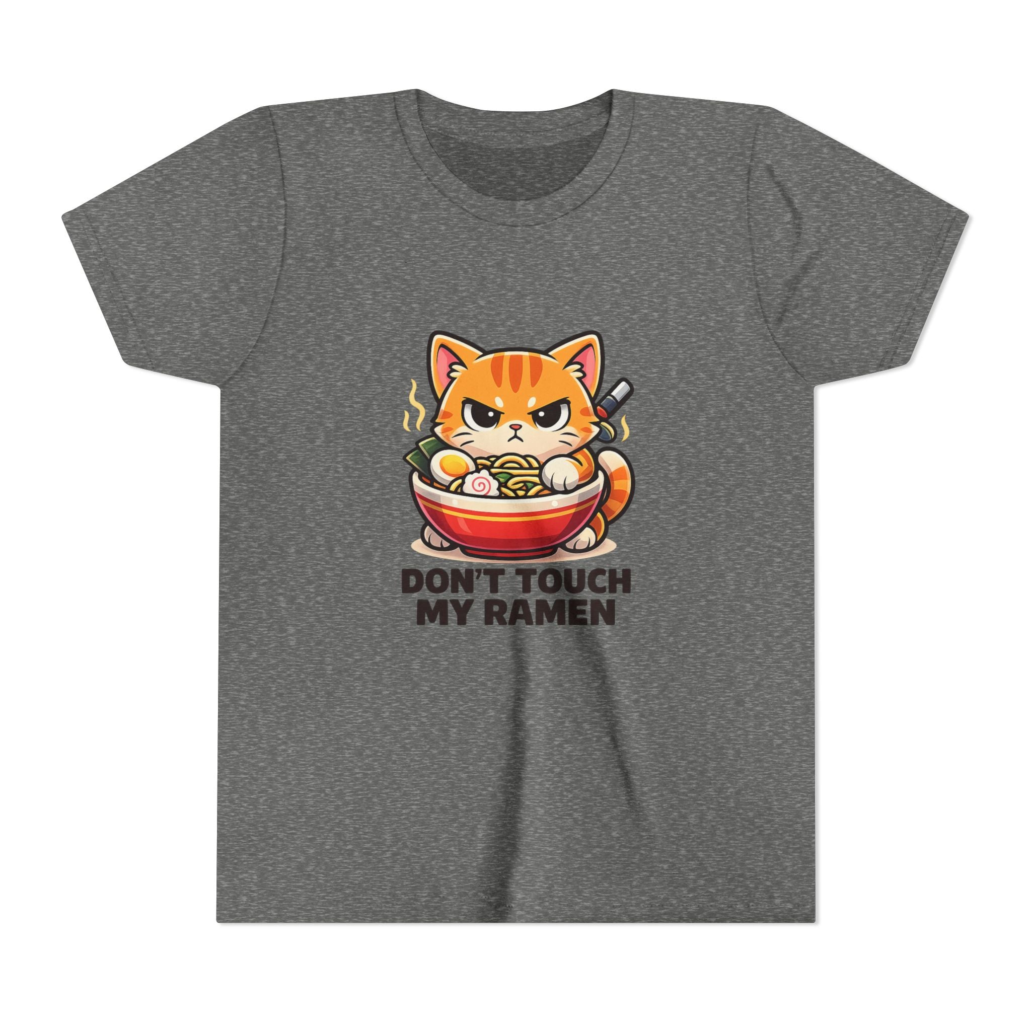 Youth Tee - “Don't Touch My Ramen” Cute Cat Ramen Bowl Shirt