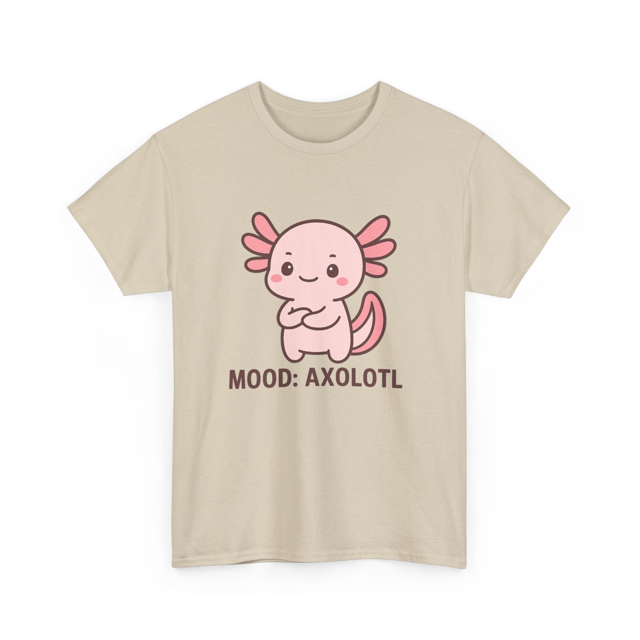 Axolotl Mood Tee — Cute Pink Axolotl Salamander Graphic T-Shirt - Adult