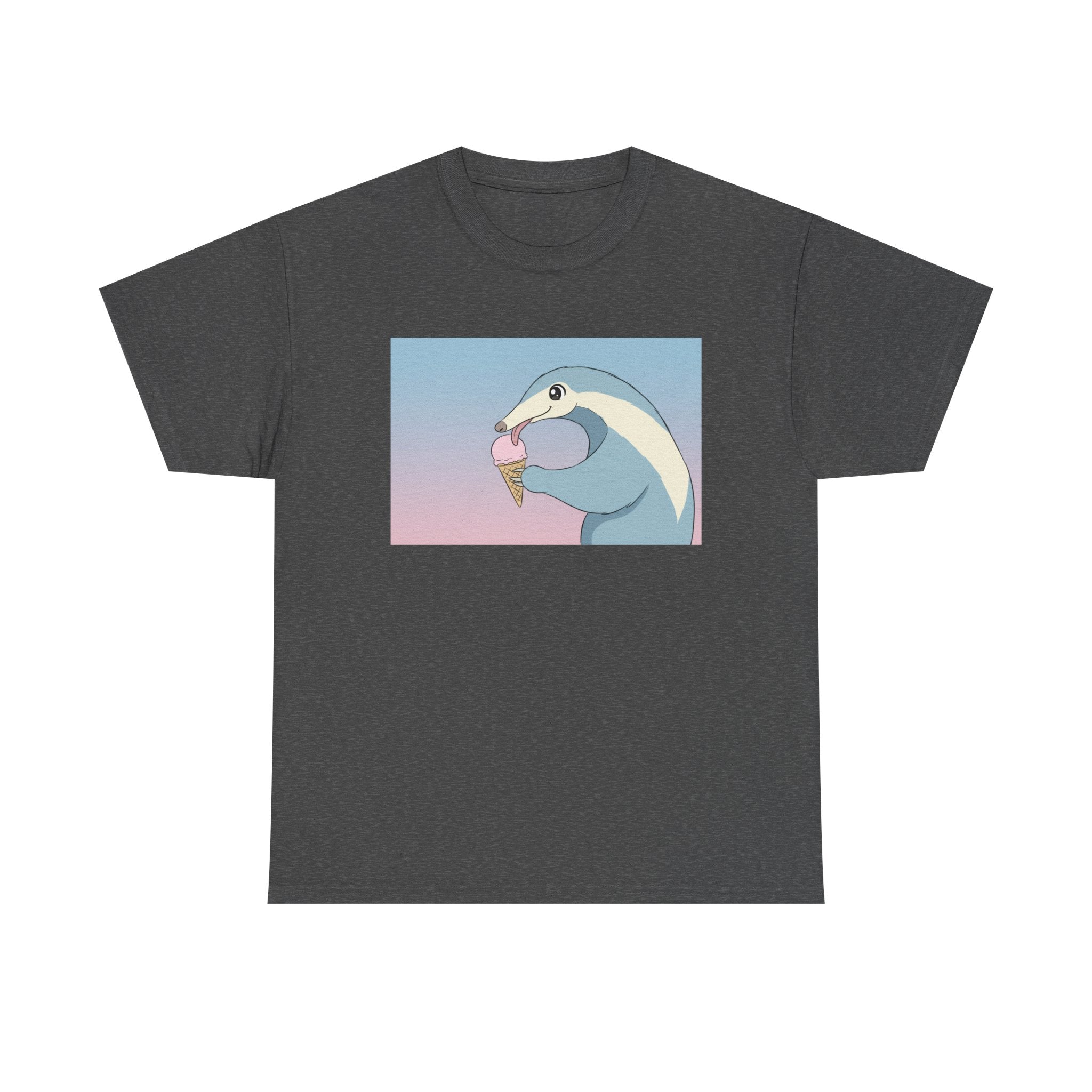 Anteater Eating Ice Cream T-Shirt — Cute Pastel Animal Graphic Tee - Adult