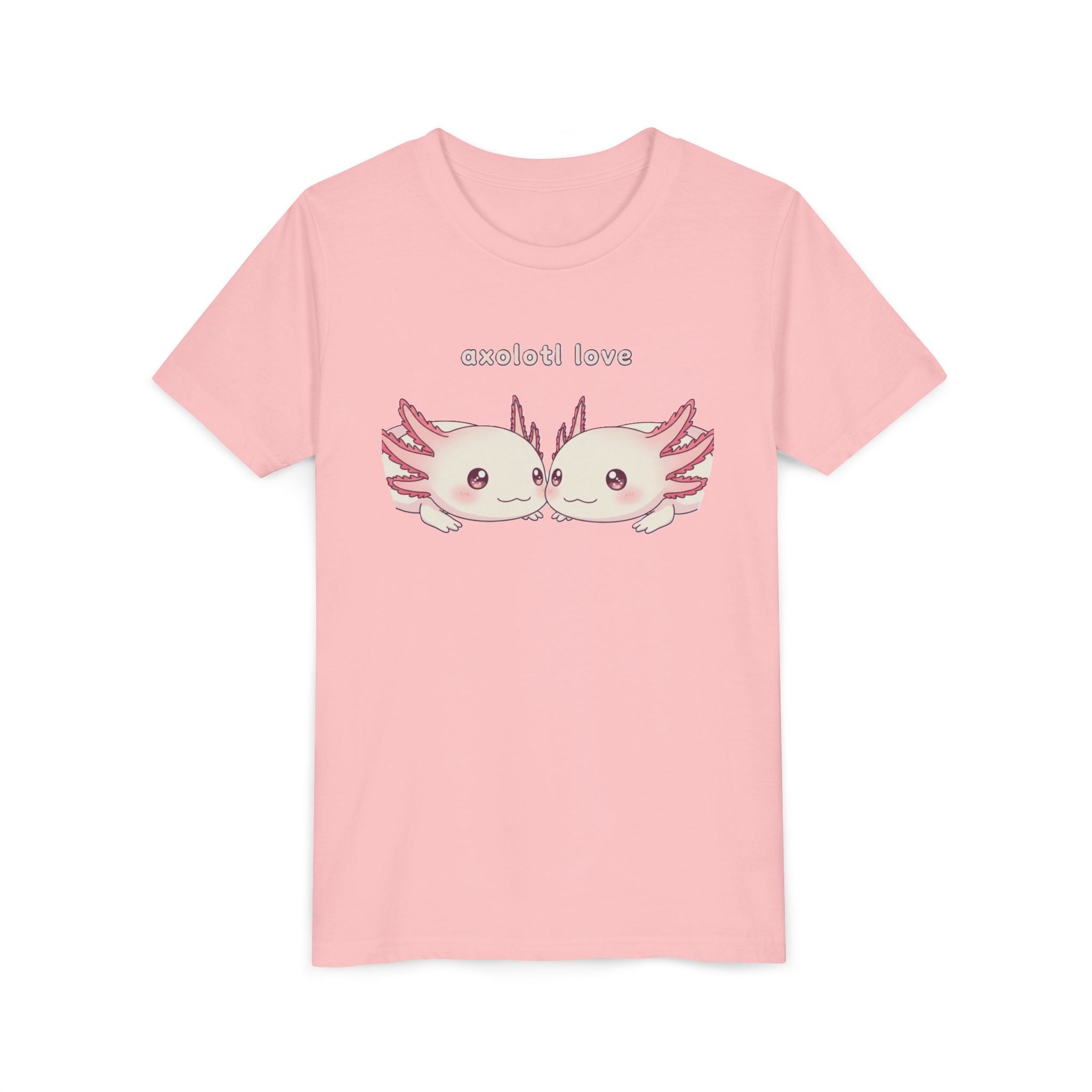 Youth Tee — 'Axolotl Love' Cute Kissing Axolotl Salamander Kids Shirt - Kids