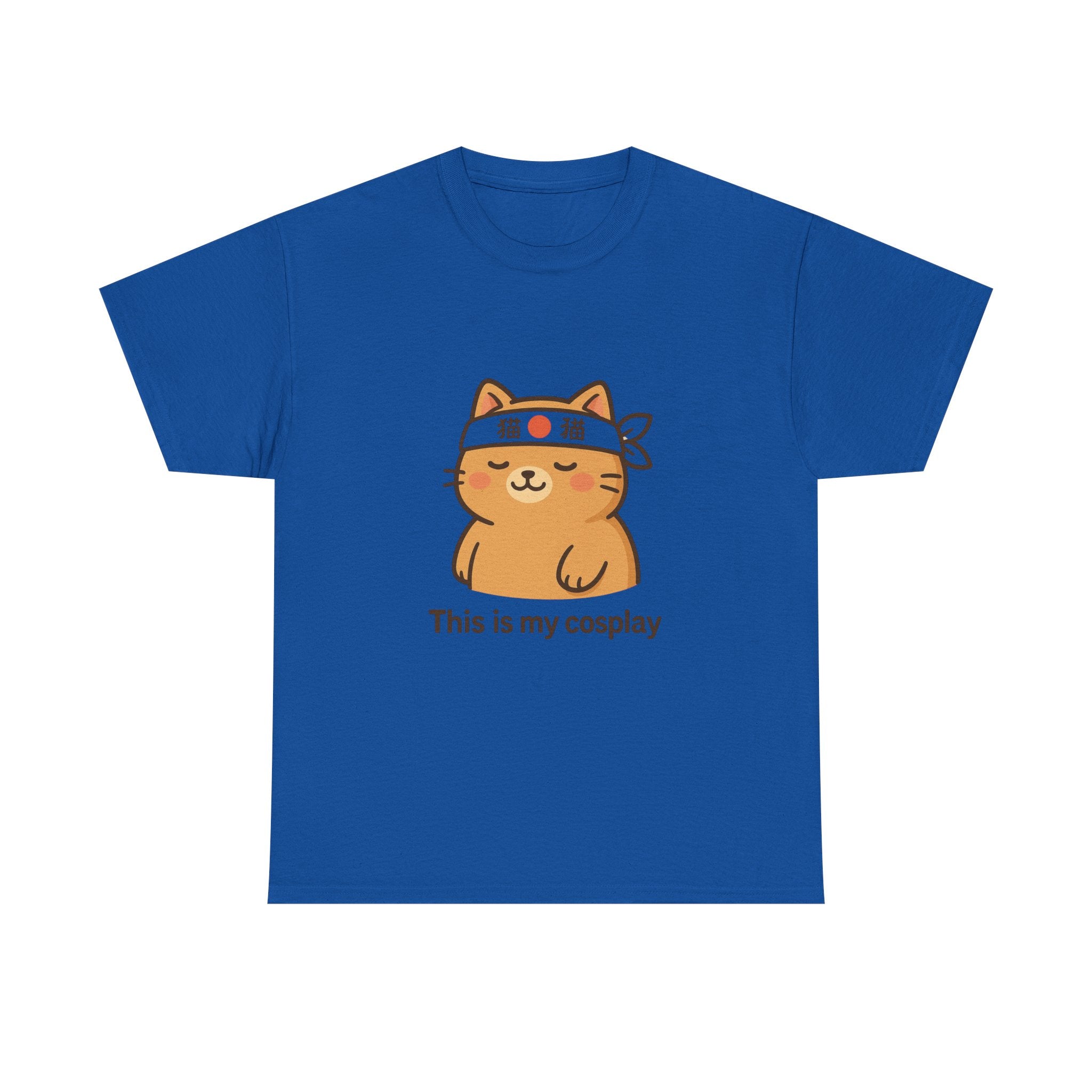 Cat Cosplay T‑Shirt — Cute Kawaii Cat Wearing Hachimaki "This is my cosplay" - Adult