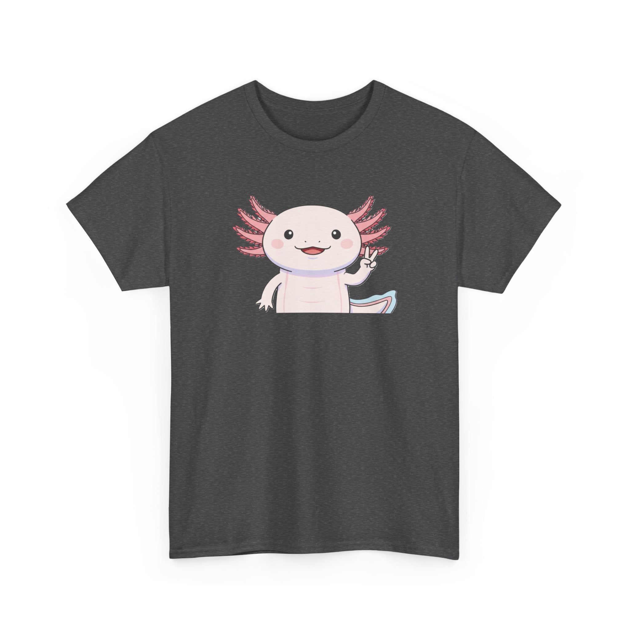 Axolotl Cute Cartoon T‑Shirt — Adorable Pink Axolotl Graphic Tee - Adult