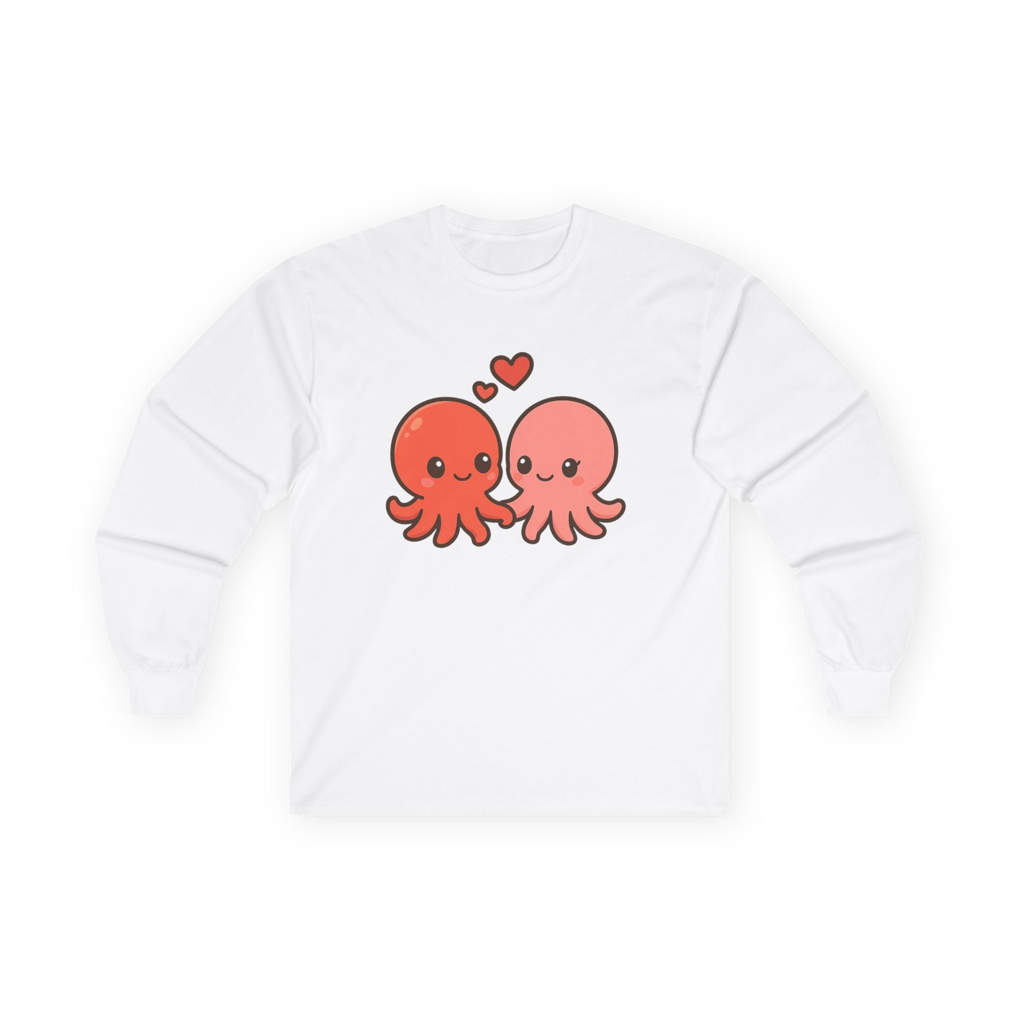 Cute Octopus Couple Long Sleeve Tee — Kawaii Sea Lovers Shirt - Adult