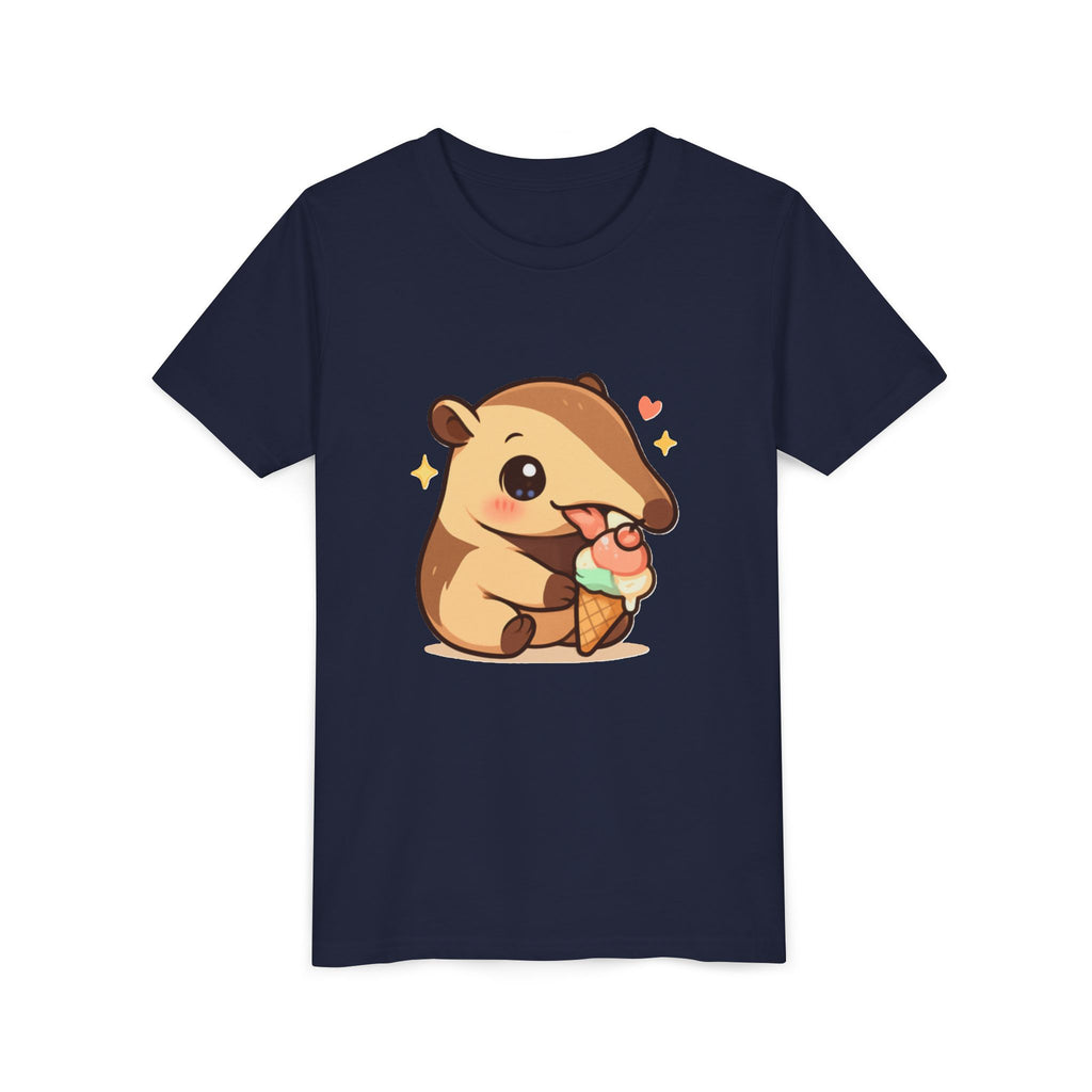 Cute Anteater Kids Tee – Kawaii Anteater Eating Ice Cream T-Shirt for Toddlers & Children