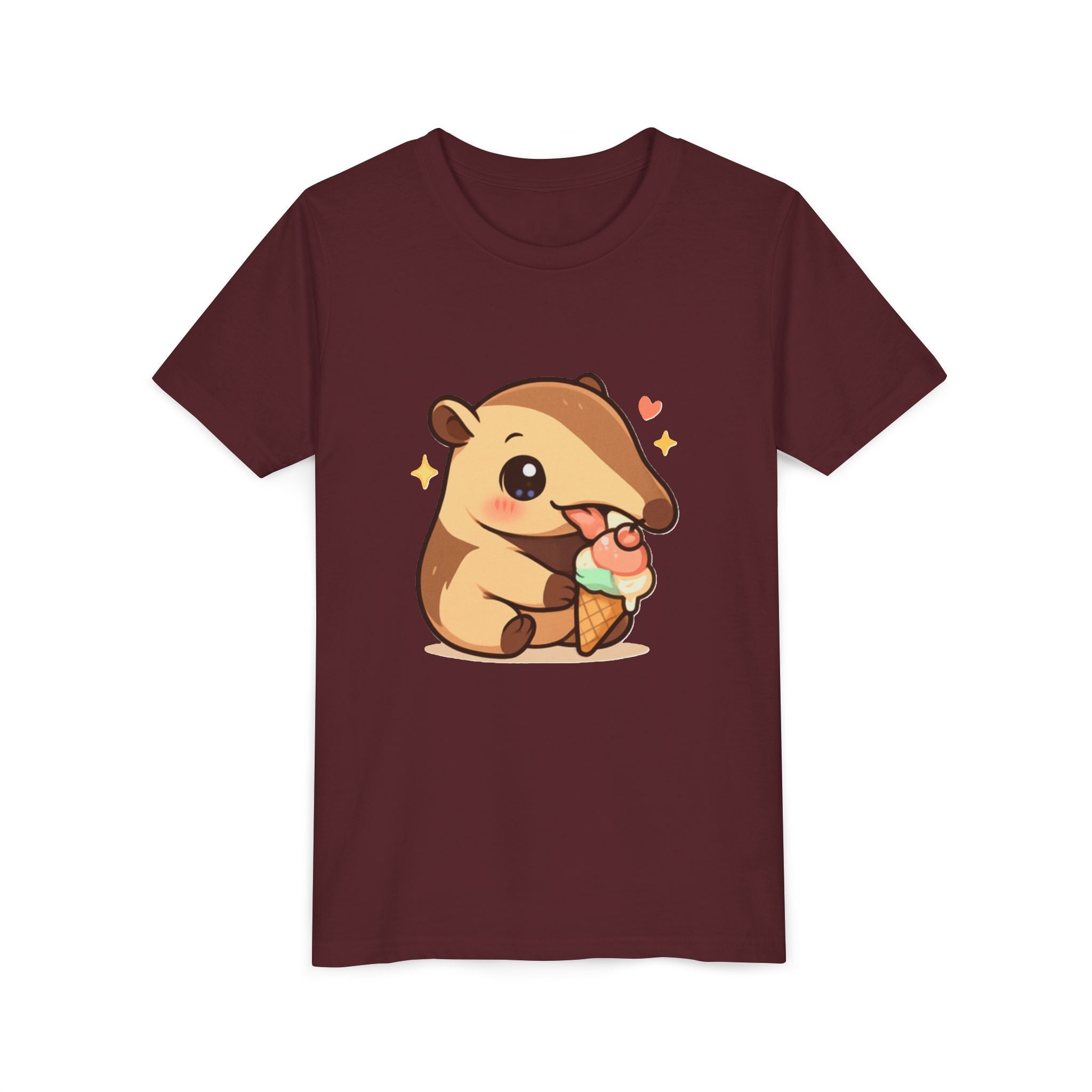 Cute Anteater Kids Tee – Kawaii Anteater Eating Ice Cream T-Shirt for Toddlers & Children