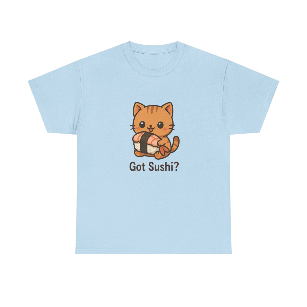 Cat Sushi T-Shirt — Cute "Got Sushi?" Kitty Graphic Tee - Adult