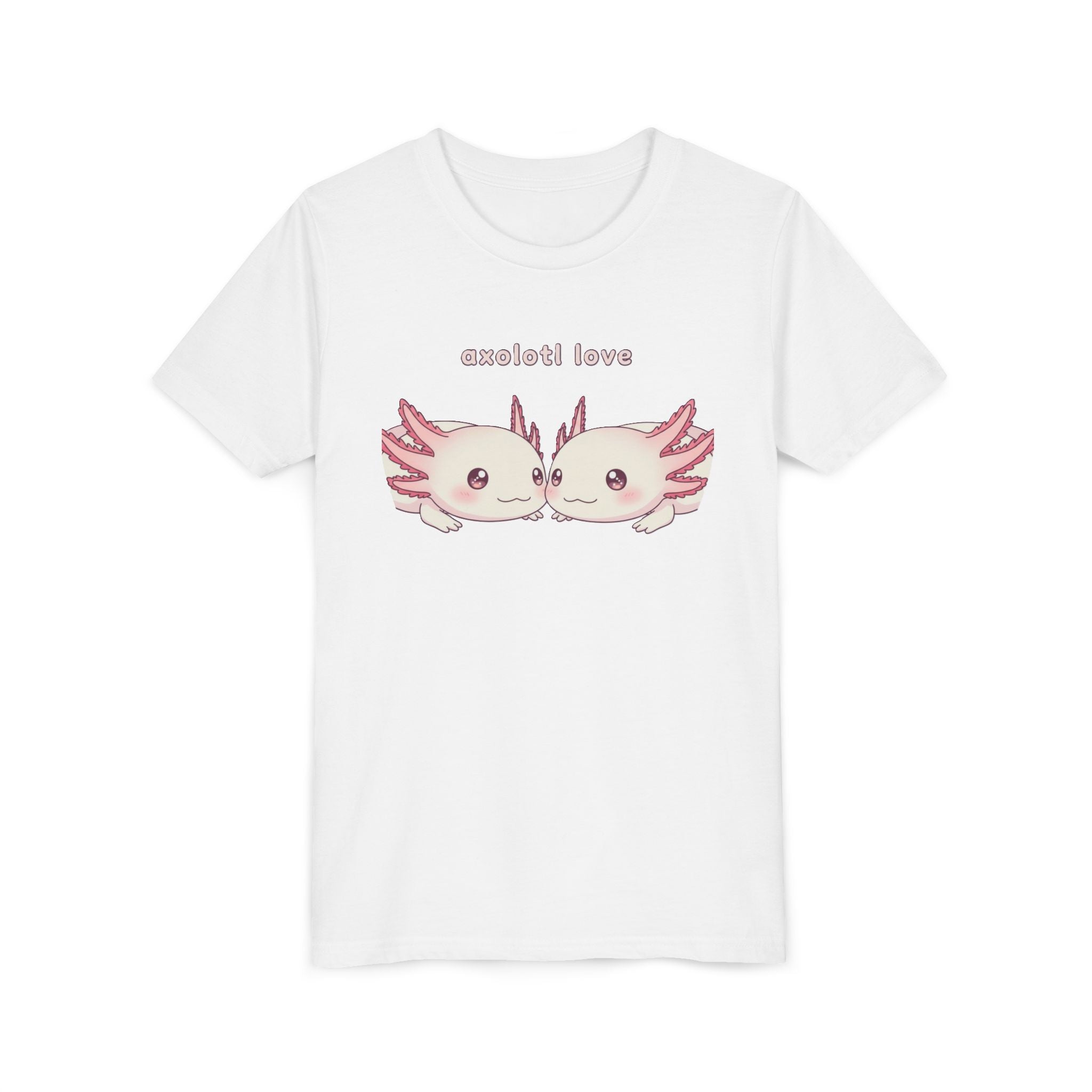 Youth Tee — 'Axolotl Love' Cute Kissing Axolotl Salamander Kids Shirt - Kids