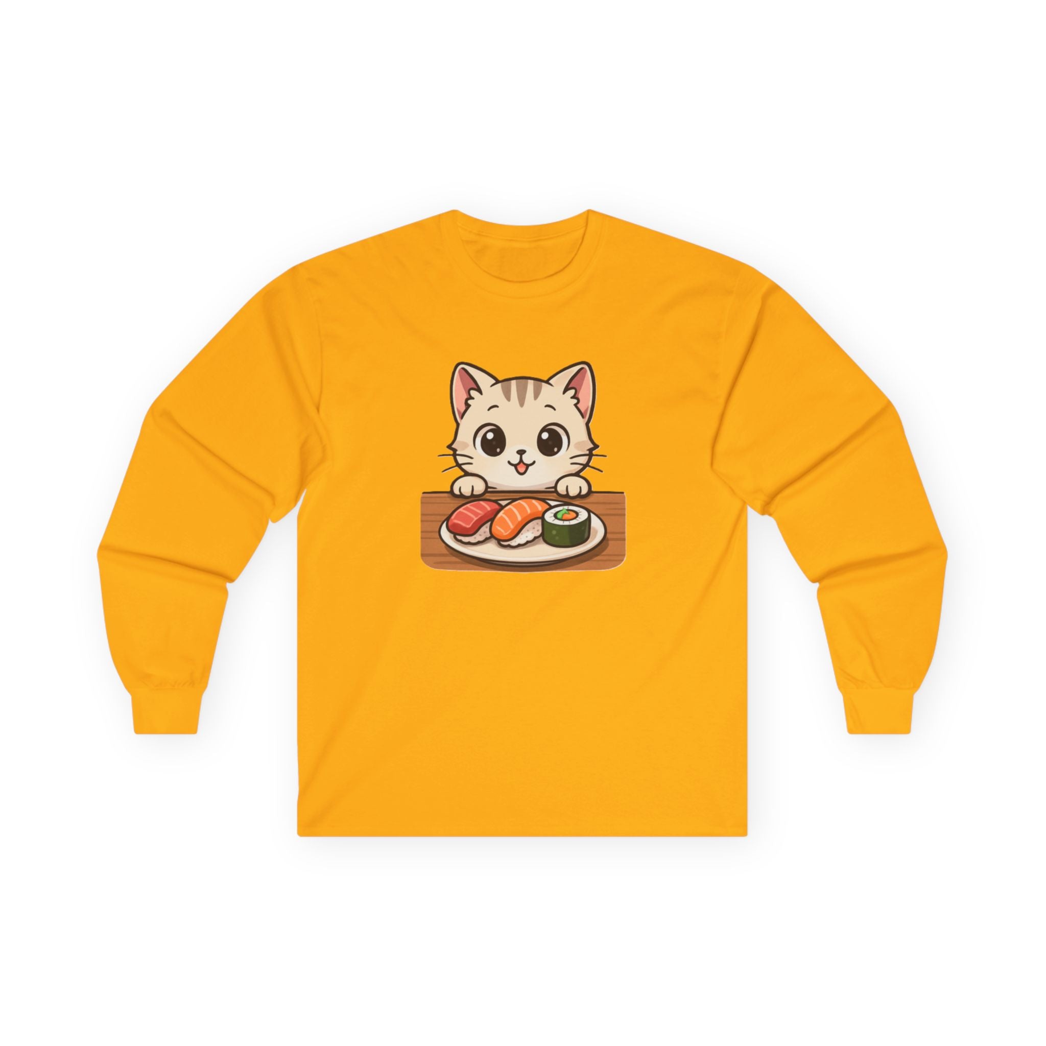 Cat Sushi Lover Long Sleeve Tee - Adult