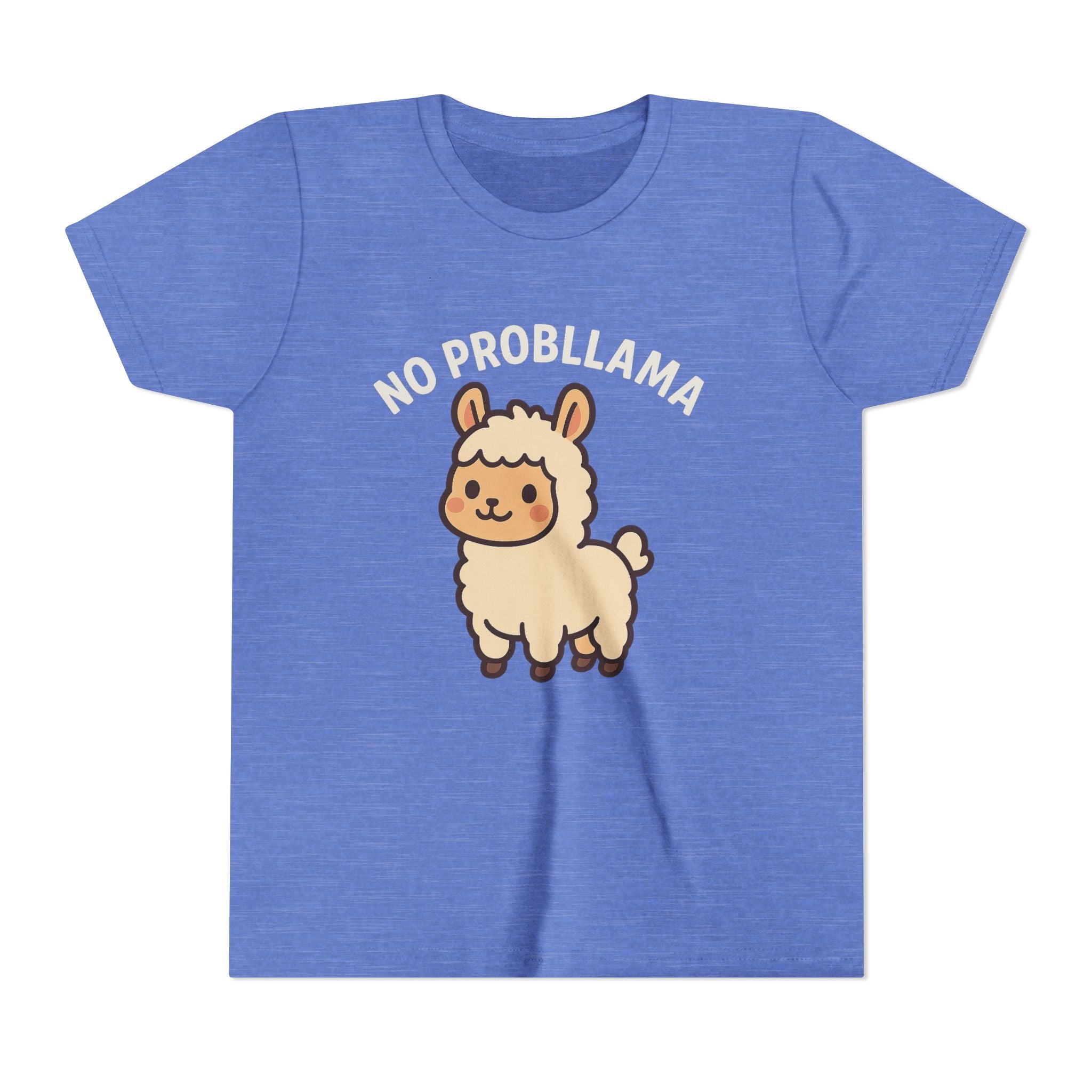 No Probllama Youth Tee – Cute Llama Kids Short Sleeve Shirt