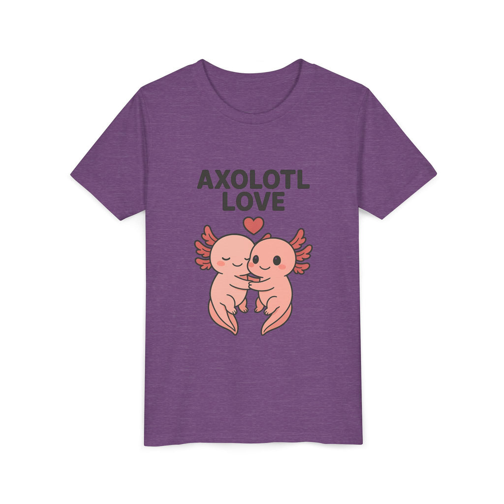 Axolotl Love Youth Tee – Cute Hugging Axolotl Salamander Kids Shirt - Kids