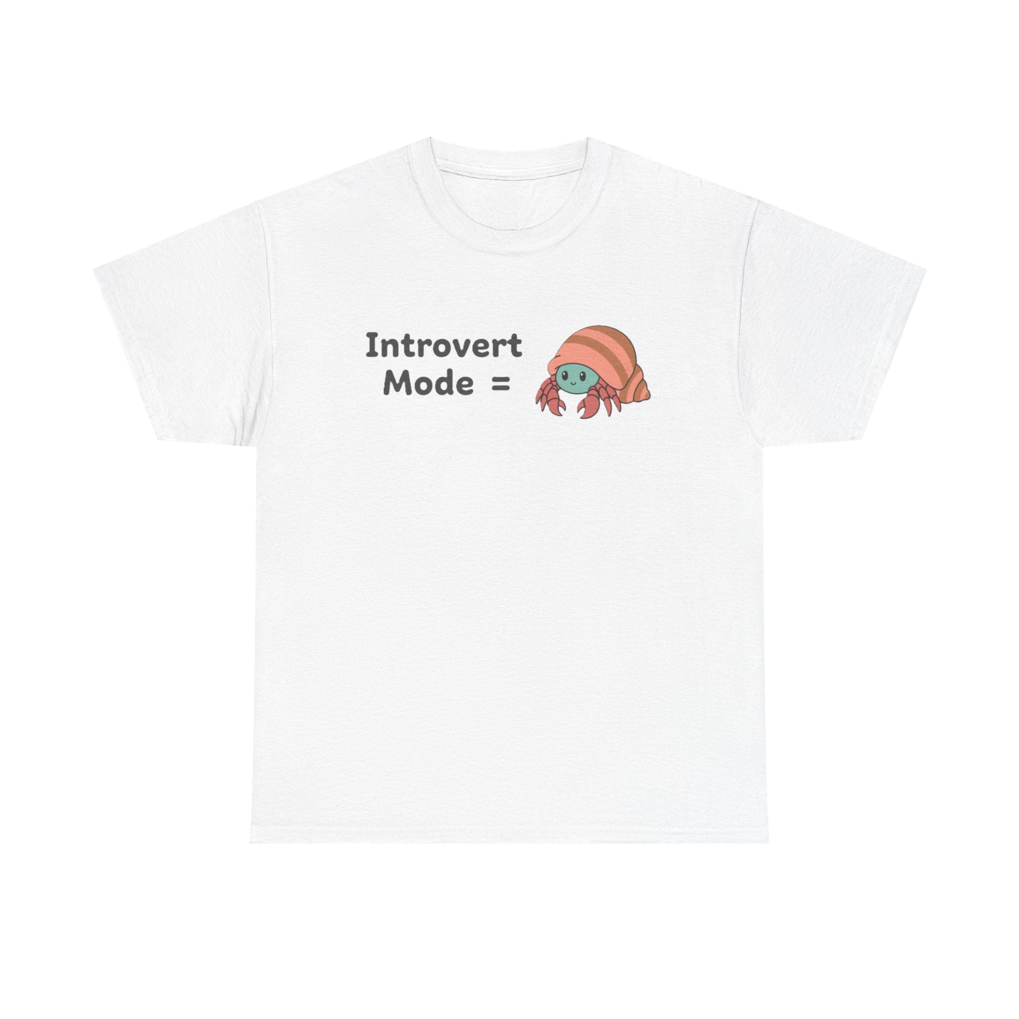 Introvert Mode T-Shirt — Cute Hermit Crab Graphic Tee - Adult
