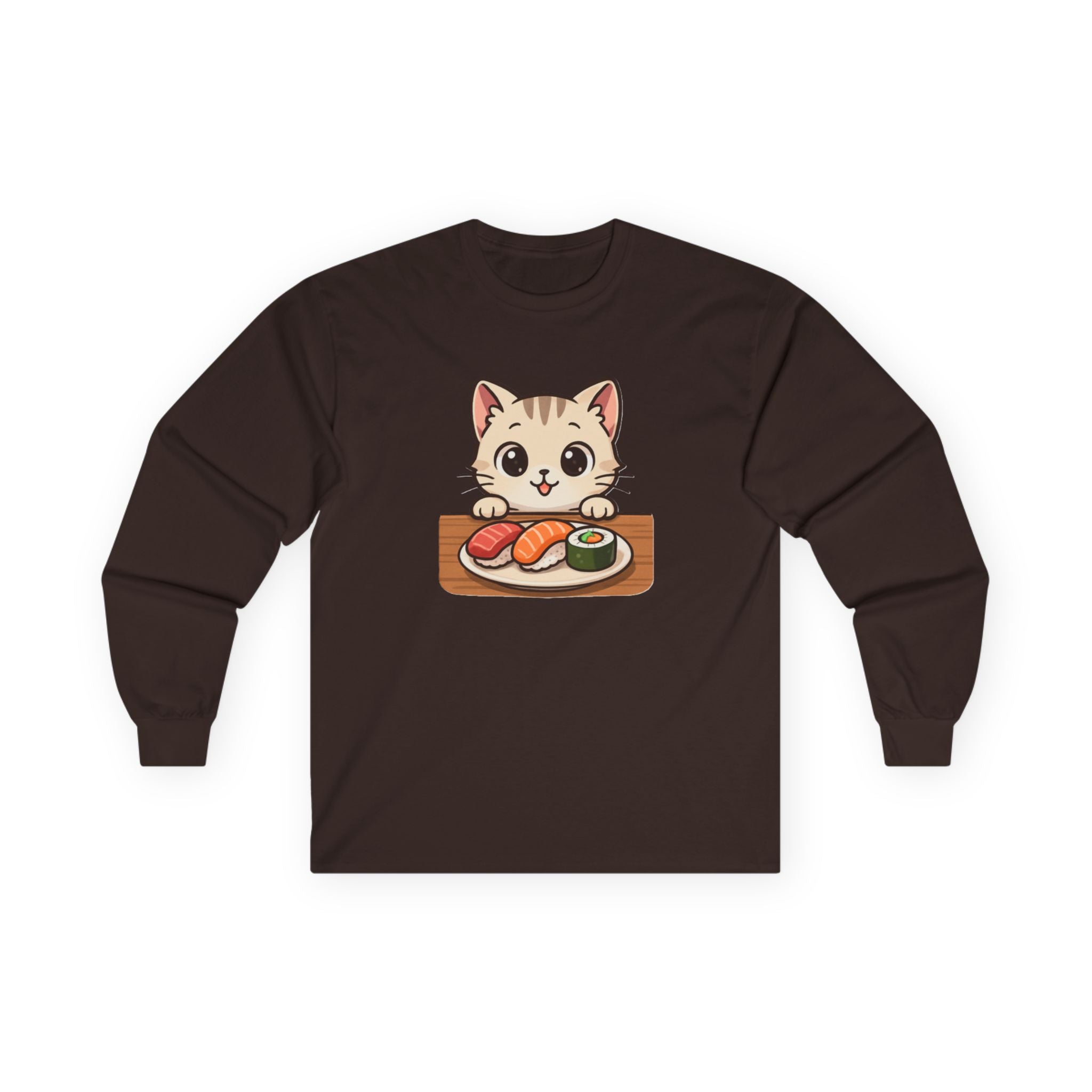 Cat Sushi Lover Long Sleeve Tee - Adult