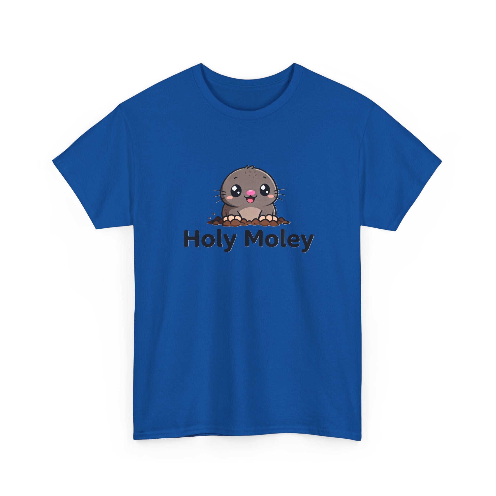 Holy Moley Mole T-Shirt — Cute Cartoon Mole Tee with 'Holy Moley' Text - Adult