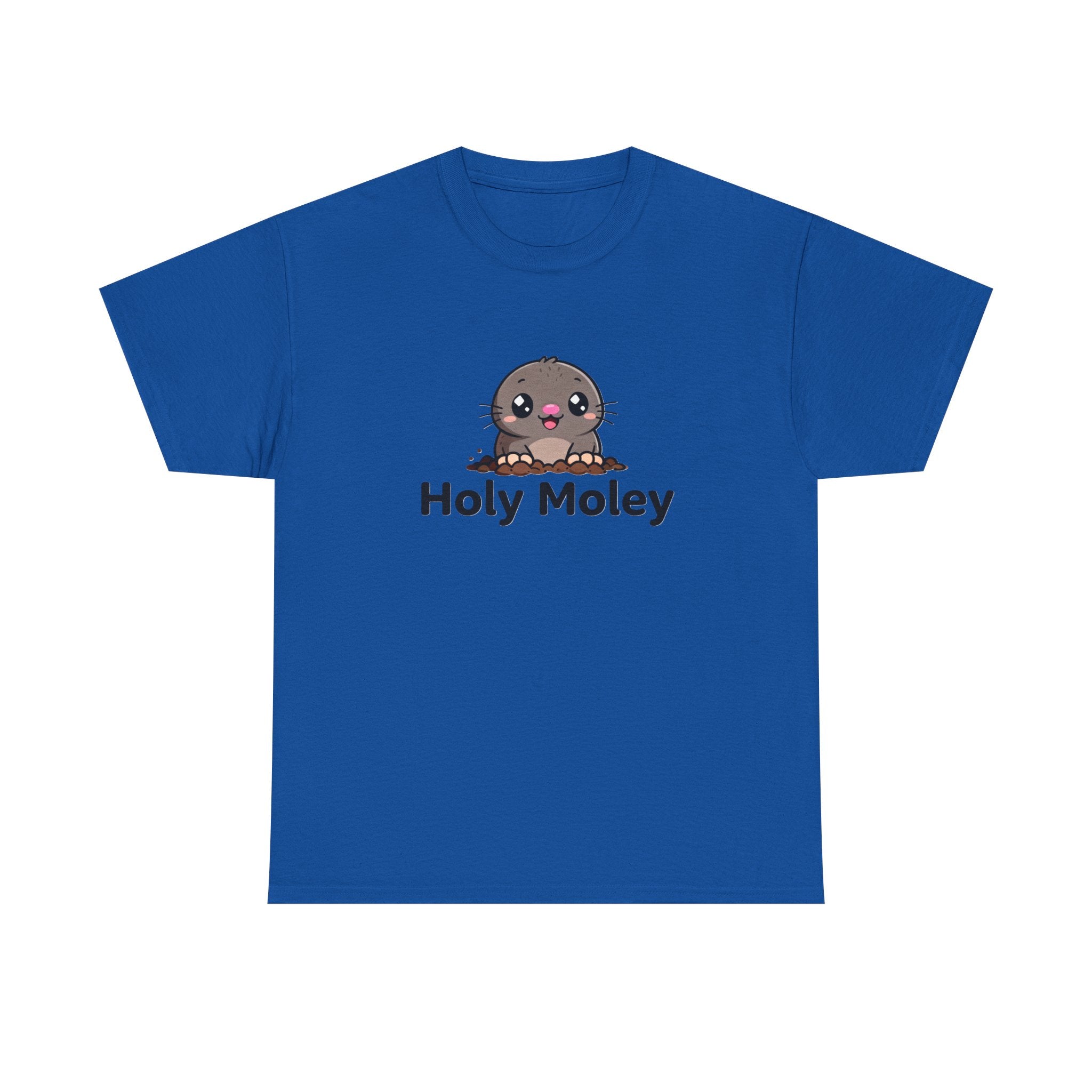 Holy Moley Mole T-Shirt — Cute Cartoon Mole Tee with 'Holy Moley' Text - Adult