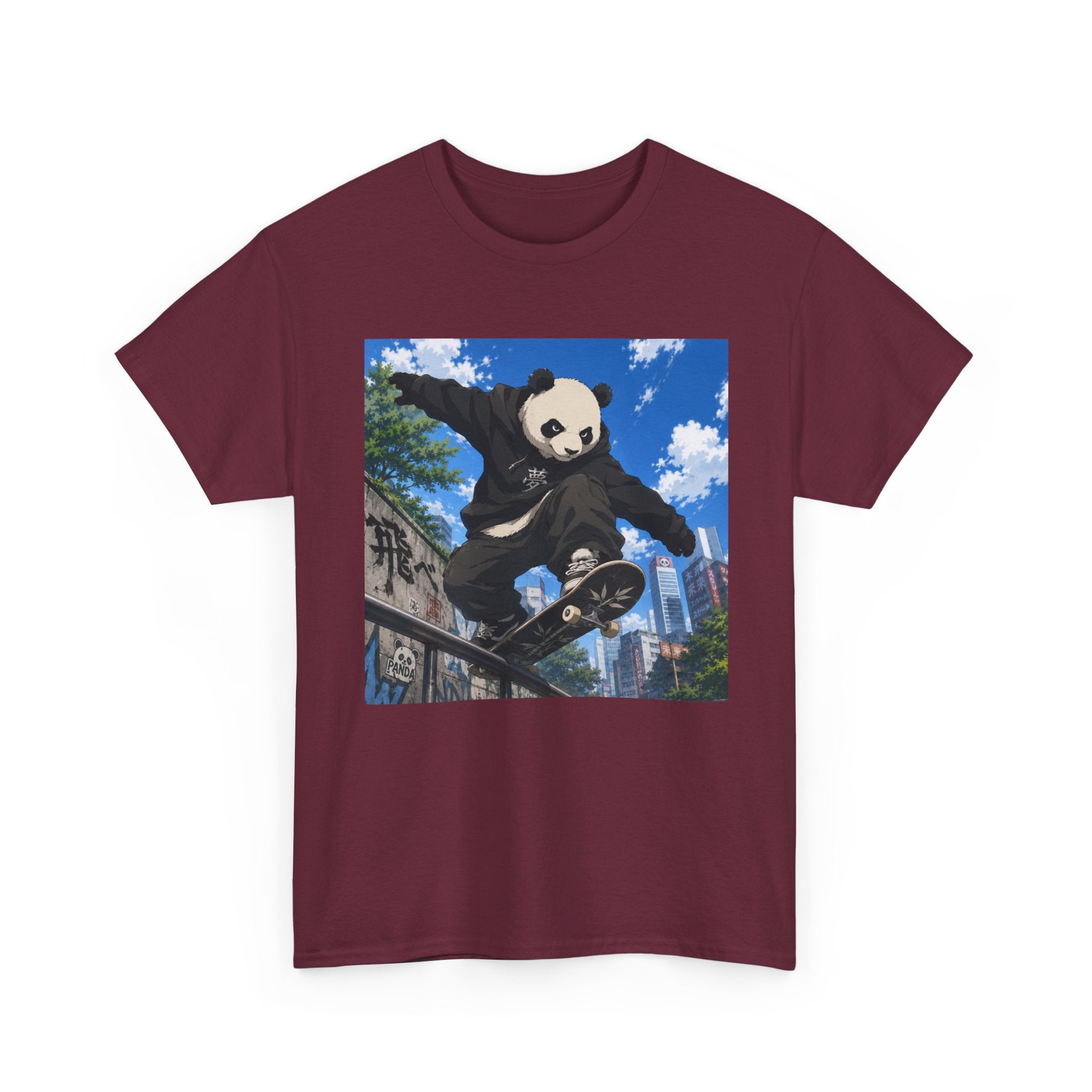 Panda Skateboarder T-Shirt — Urban Skate Panda Graphic Tee - Adult