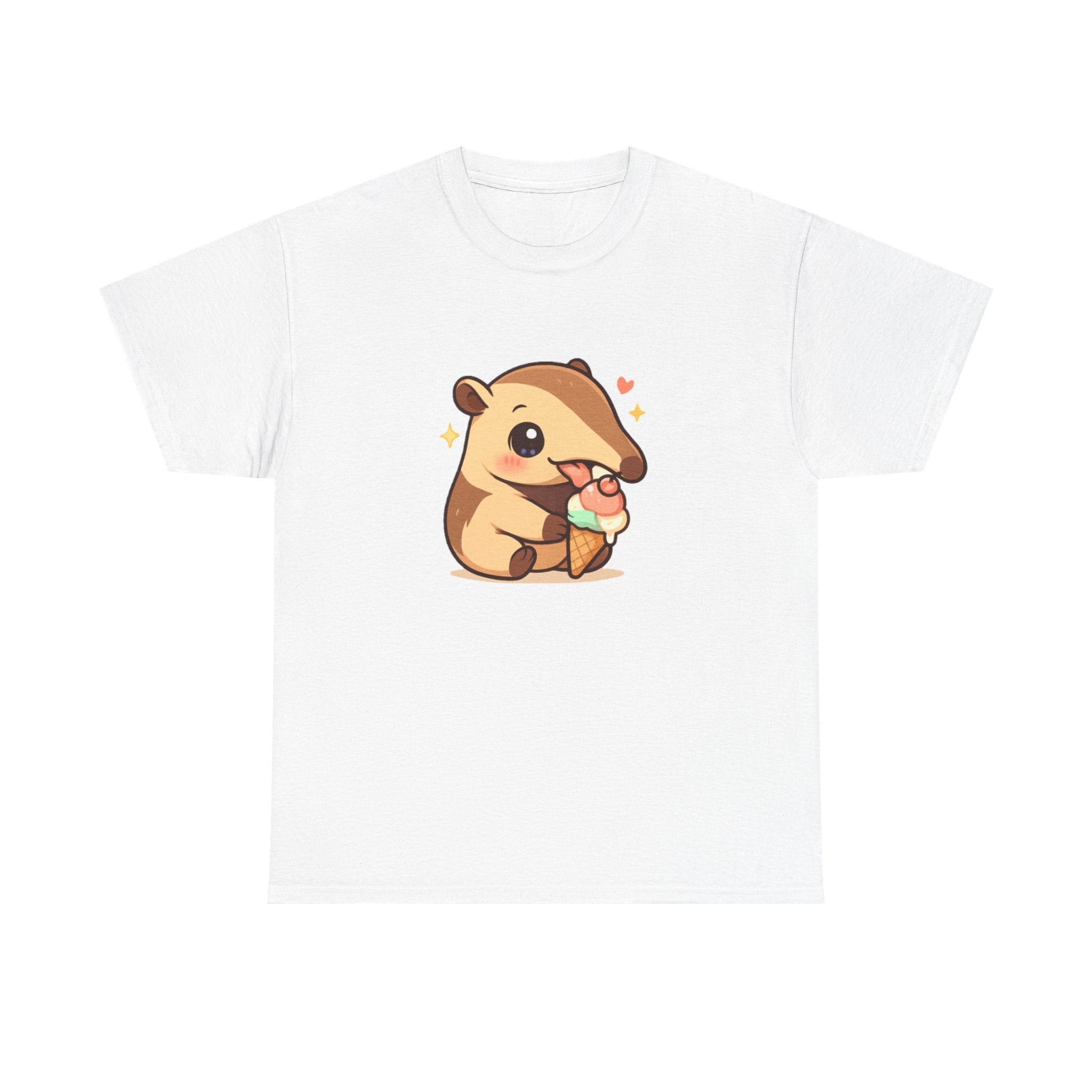 Cute Anteater Eating Ice Cream T-Shirt — Kawaii Animal Tee - Adult