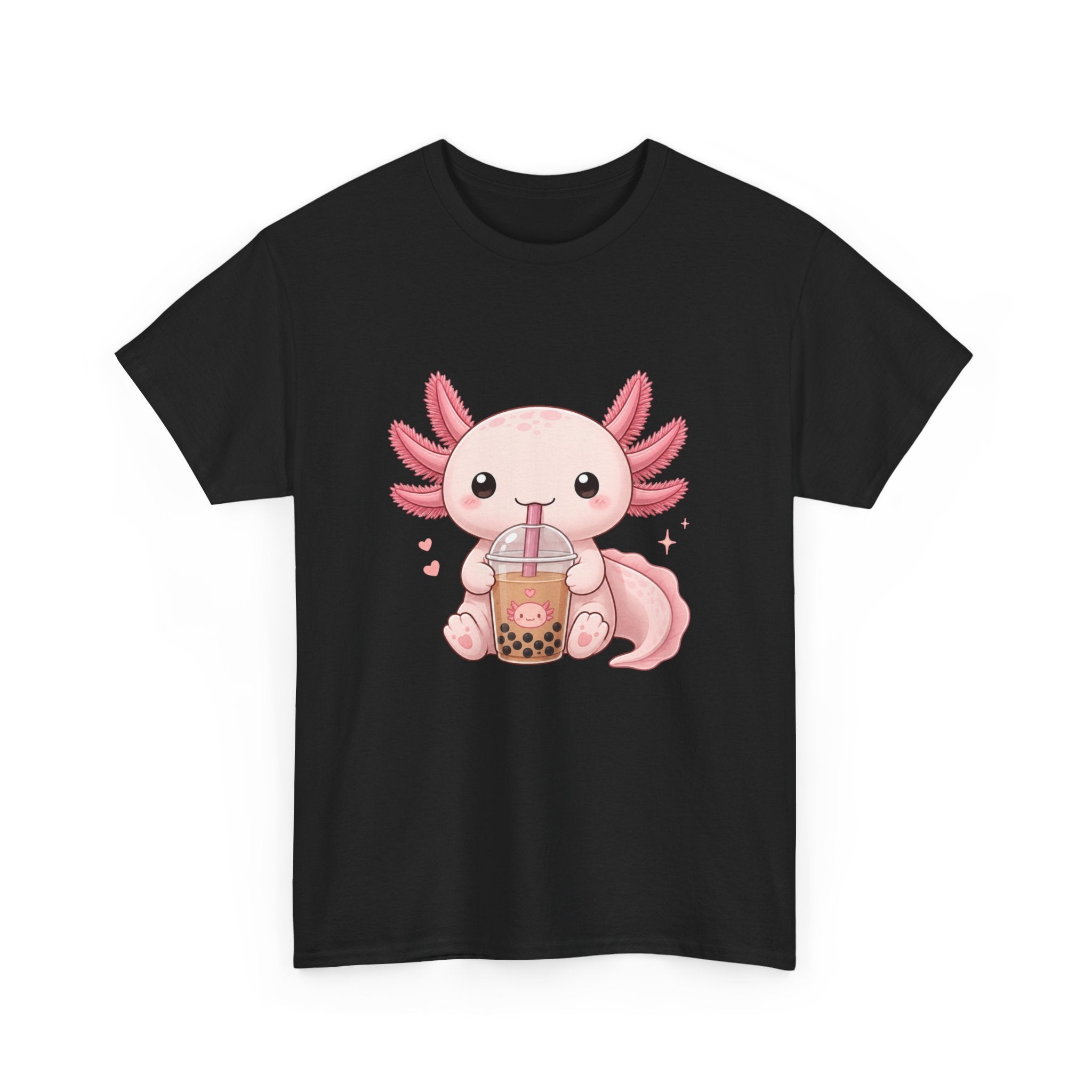 Axolotl Drinking Bubble Tea T-Shirt — Cute Kawaii Boba Tee - Adult