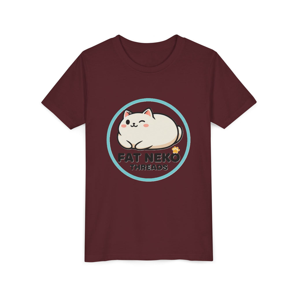 Youth Tee — Fat Neko Threads Cute Chubby Cat Logo