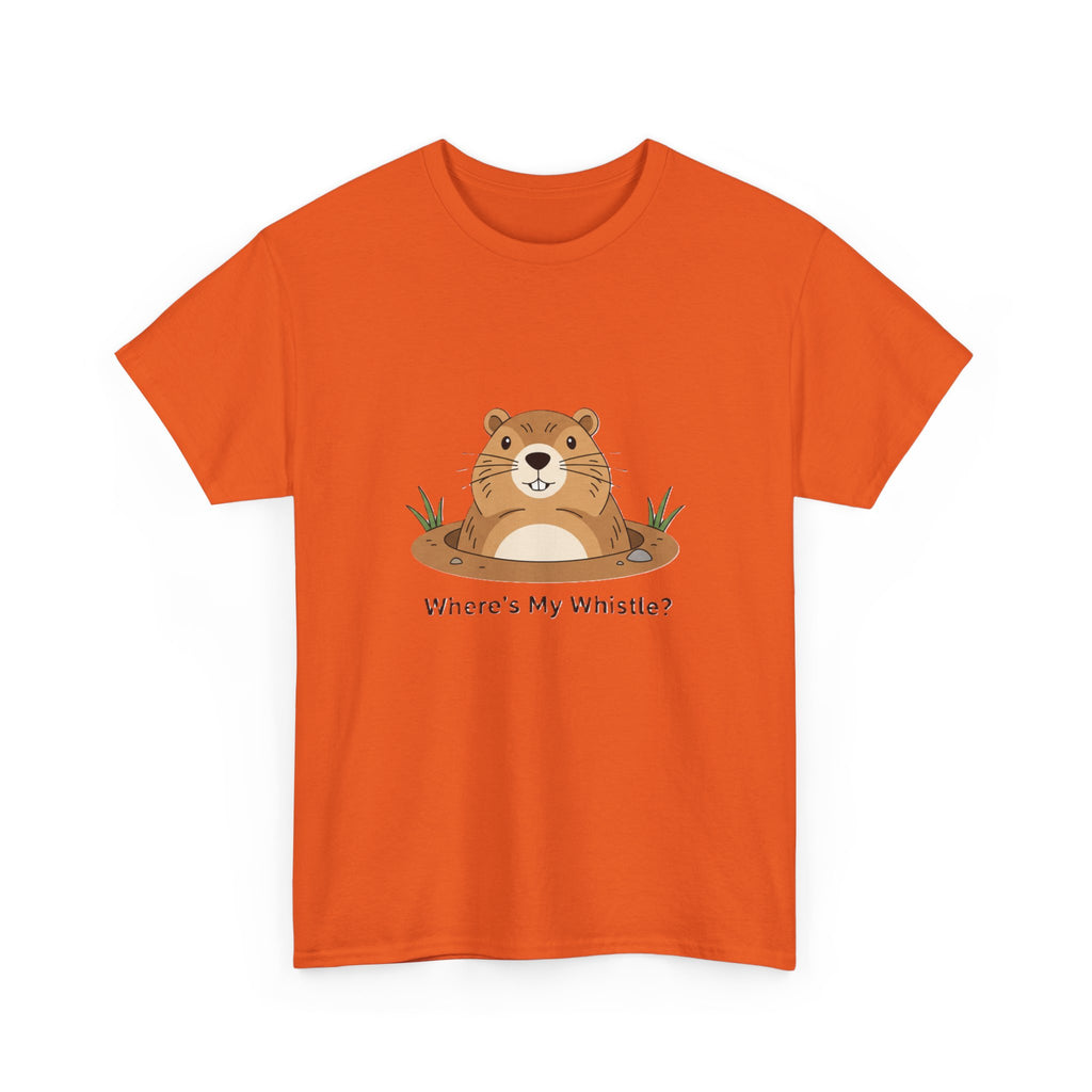 Groundhog Day Tee — "Where's My Whistle?" Cute Groundhog Whistle Pig Graphic T-Shirt - Adult