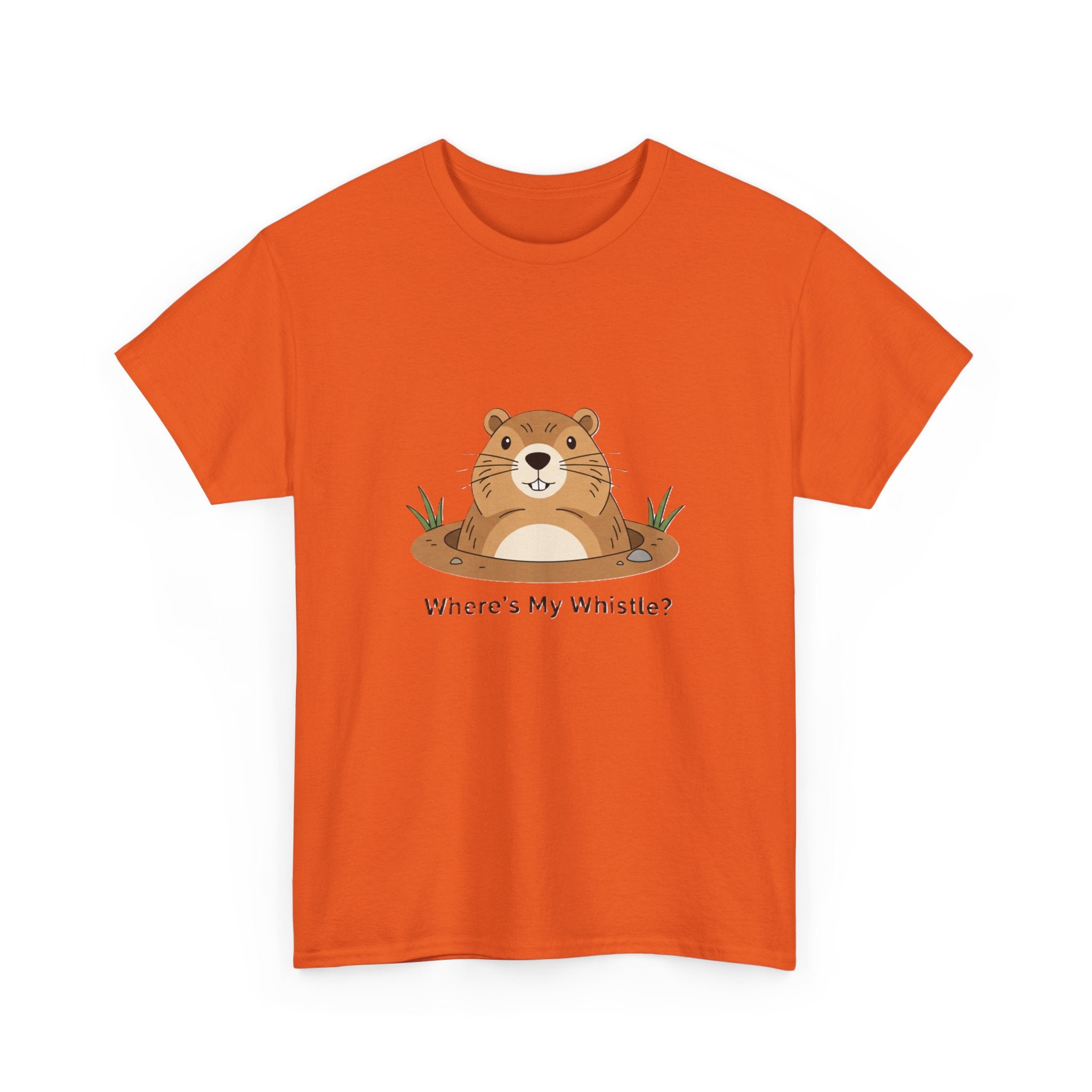 Groundhog Day Tee — "Where's My Whistle?" Cute Groundhog Whistle Pig Graphic T-Shirt - Adult