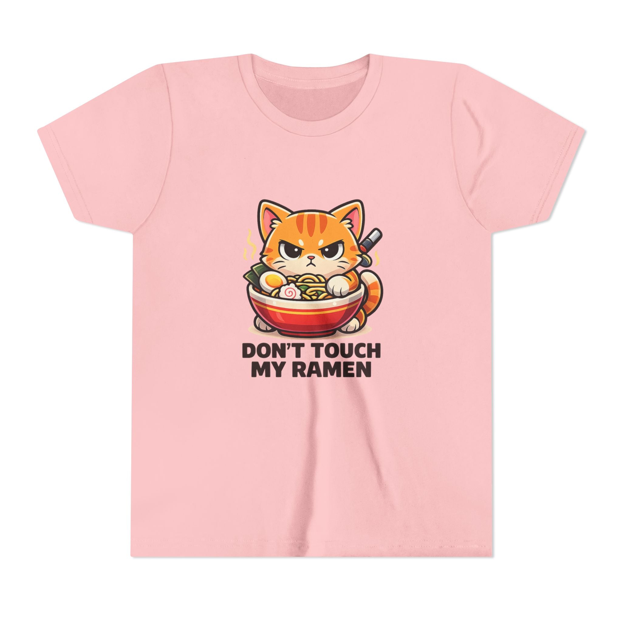 Youth Tee - “Don't Touch My Ramen” Cute Cat Ramen Bowl Shirt