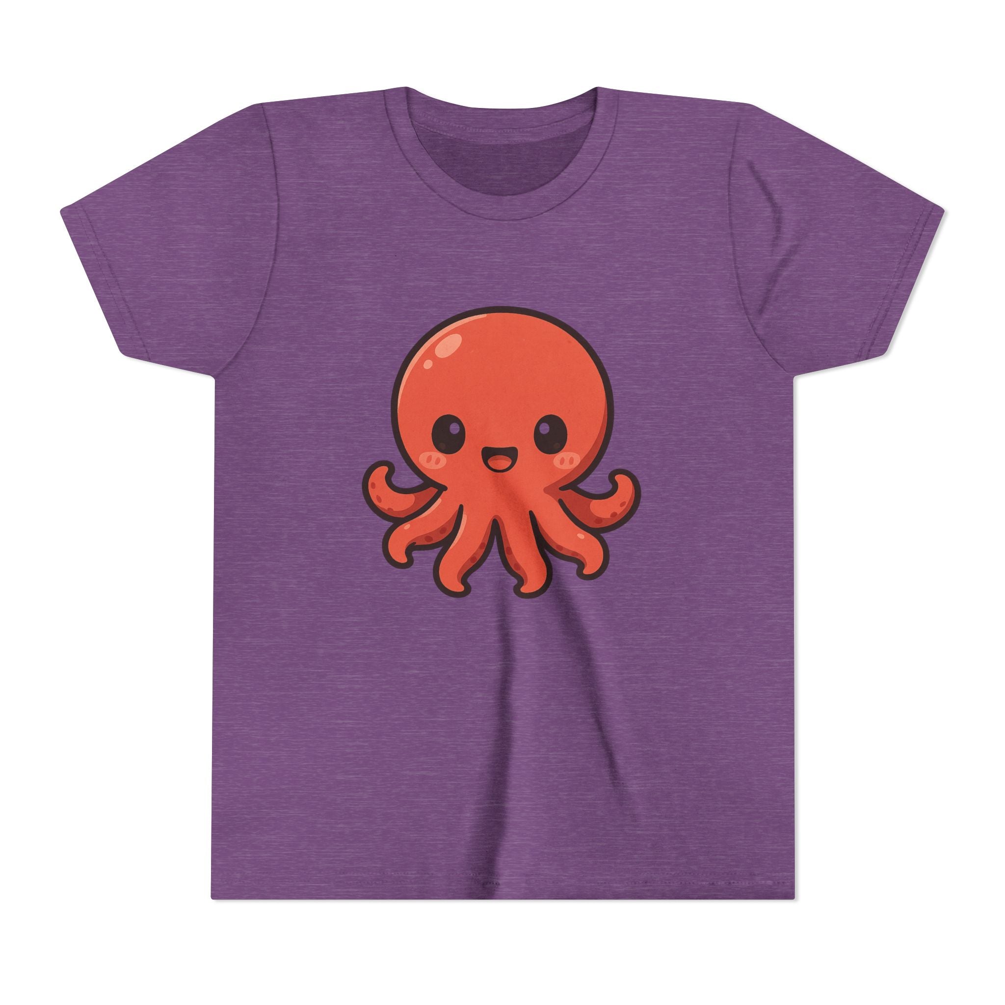 Cute Red Octopus Youth Tee — Kawaii Sea Animal Kids T-Shirt