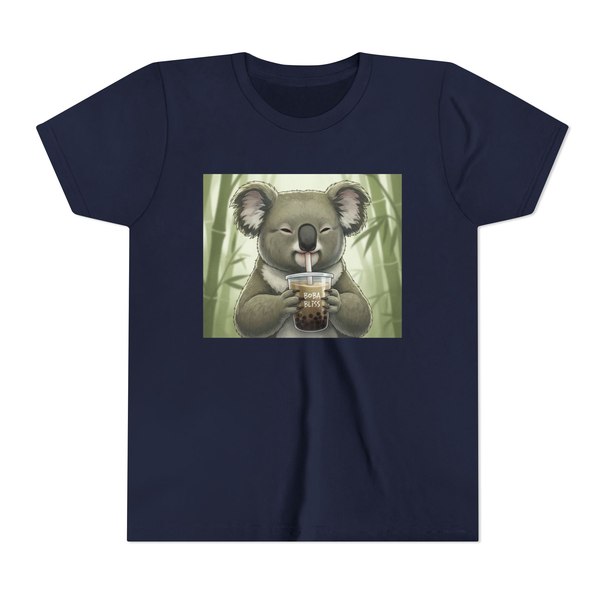 Kids Koala Boba Tea Time T‑Shirt — Cute Koala Drinking Bubble Tea Youth Tee - Kids