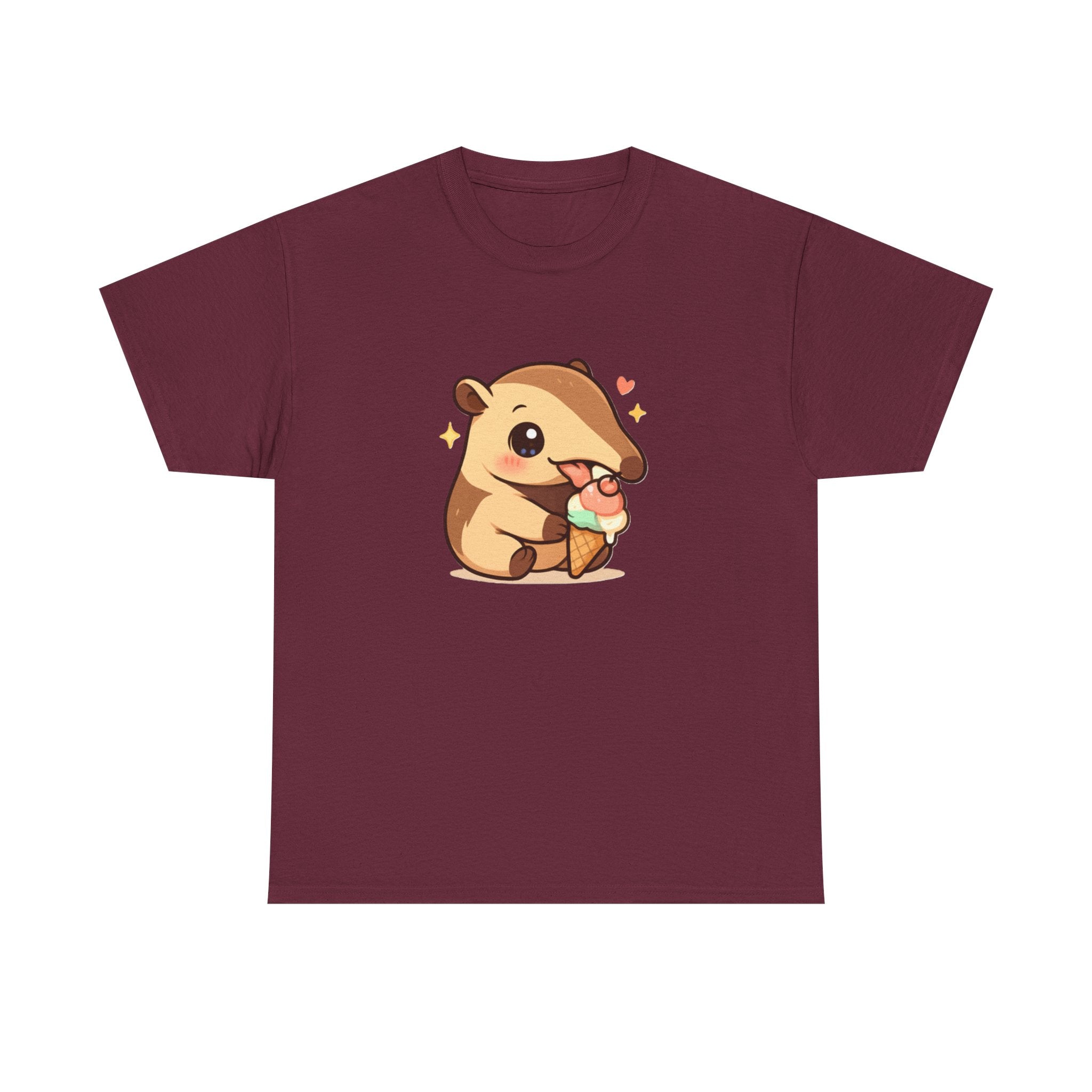 Cute Anteater Eating Ice Cream T-Shirt — Kawaii Animal Tee - Adult