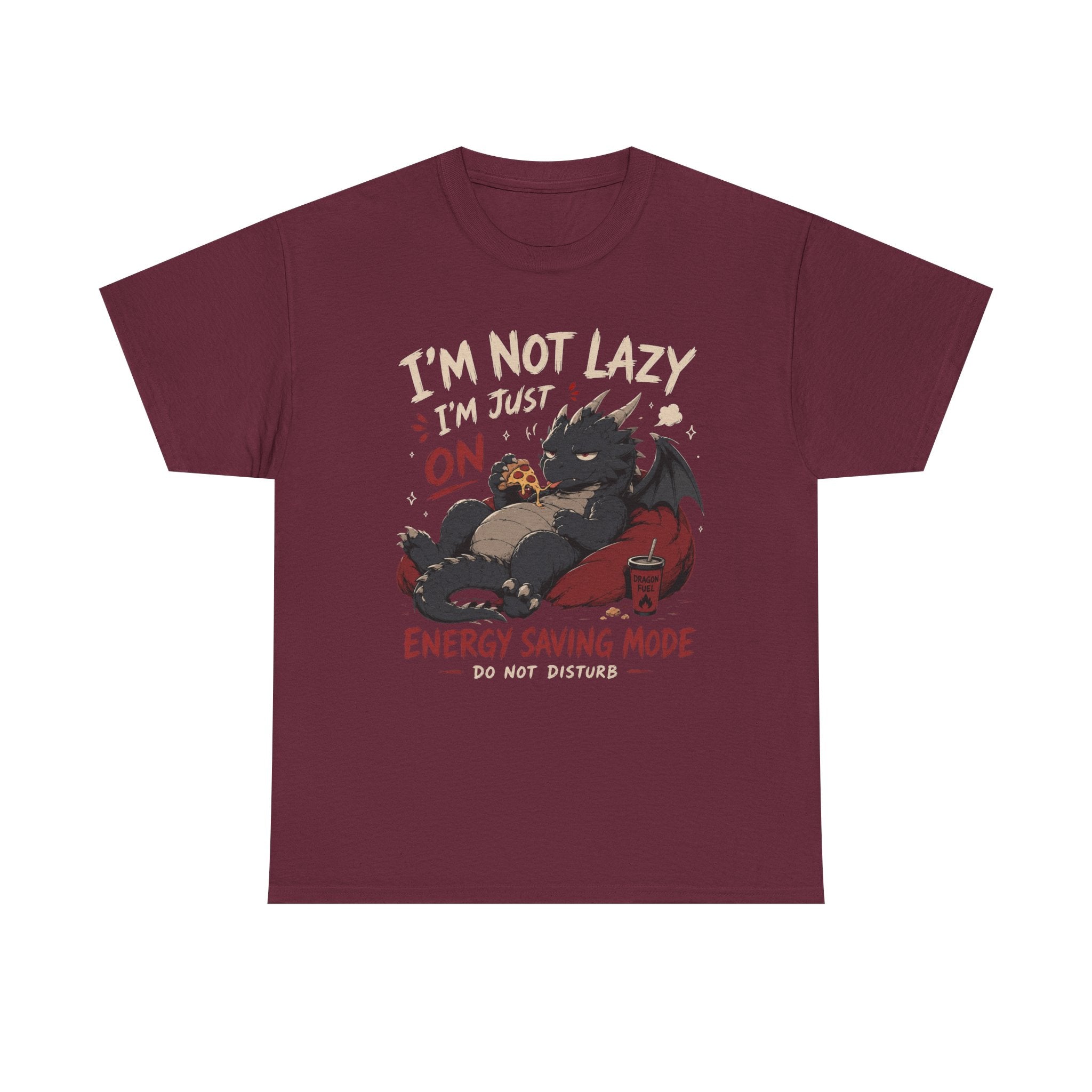 Lazy Dragon T-Shirt — "I'm Not Lazy, I'm Just On Energy Saving Mode" Graphic Tee - Adult