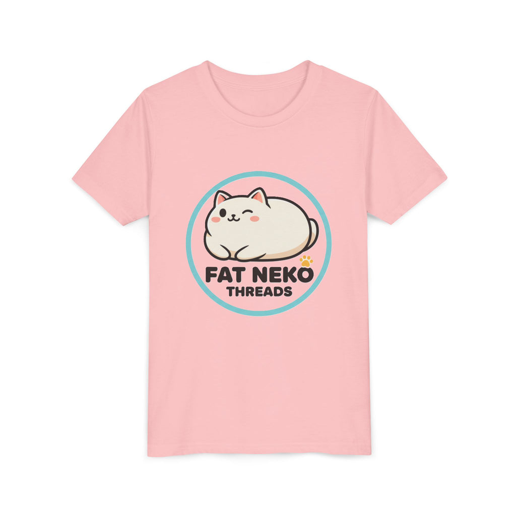 Youth Tee — Fat Neko Threads Cute Chubby Cat Logo