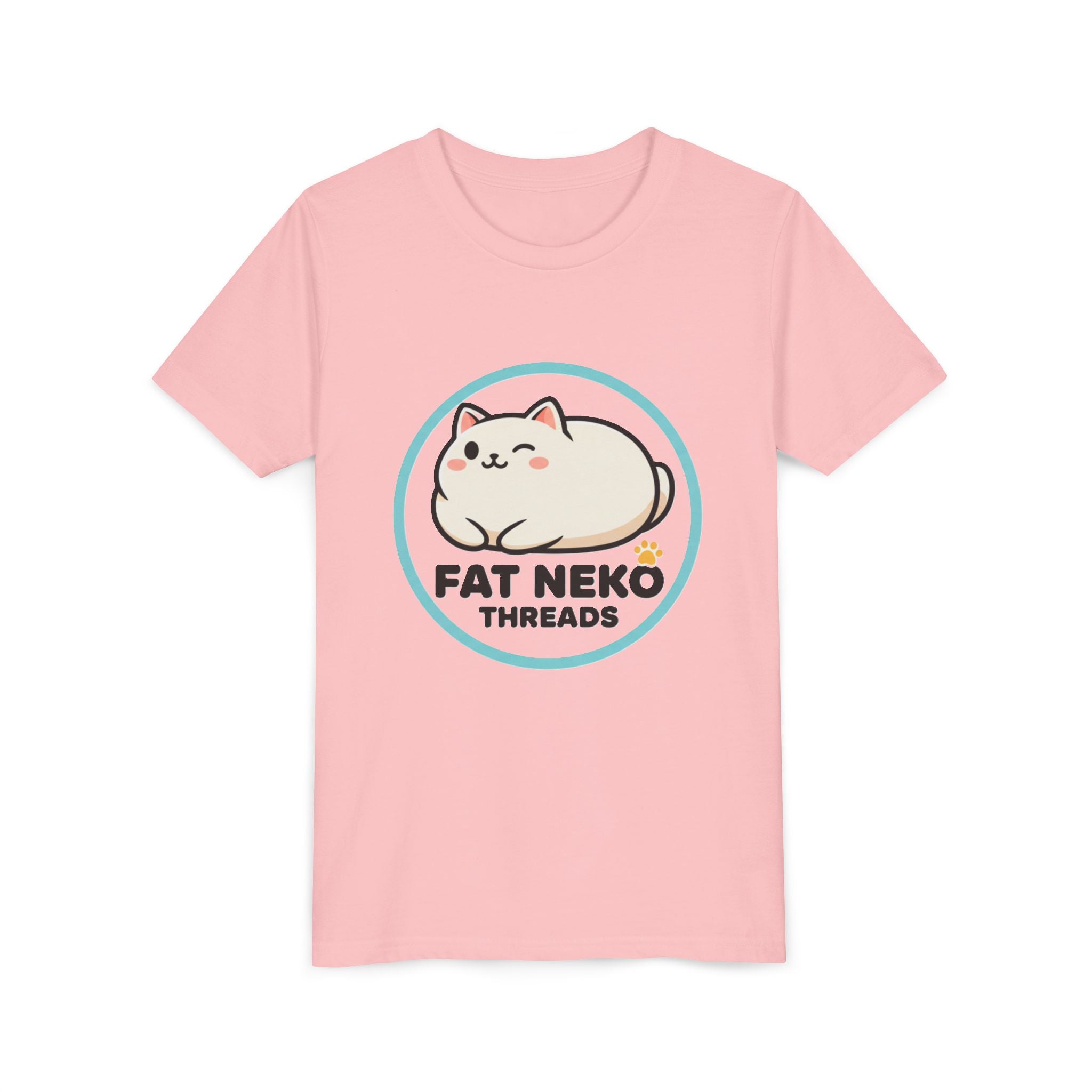 Youth Tee — Fat Neko Threads Cute Chubby Cat Logo