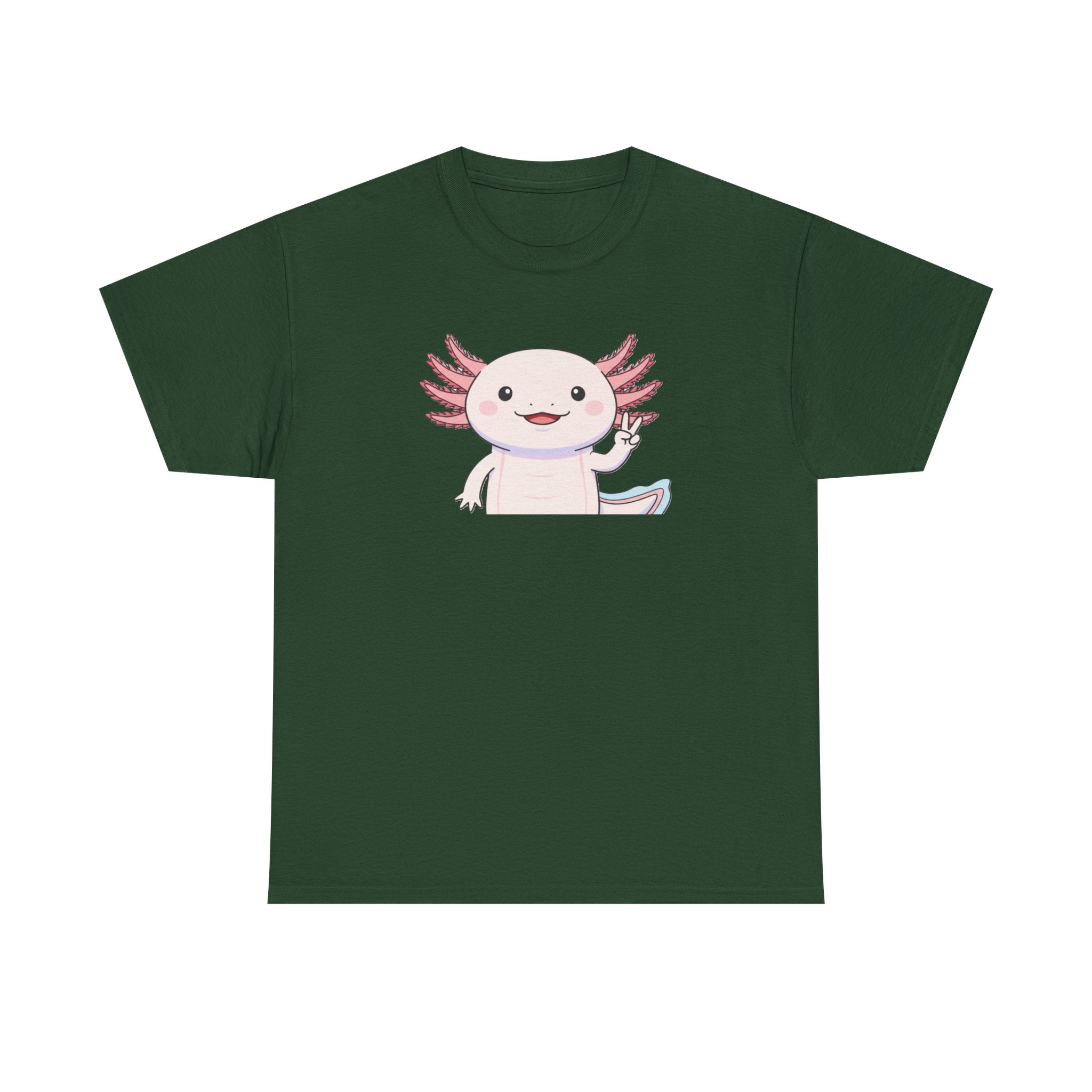 Axolotl Cute Cartoon T‑Shirt — Adorable Pink Axolotl Graphic Tee - Adult