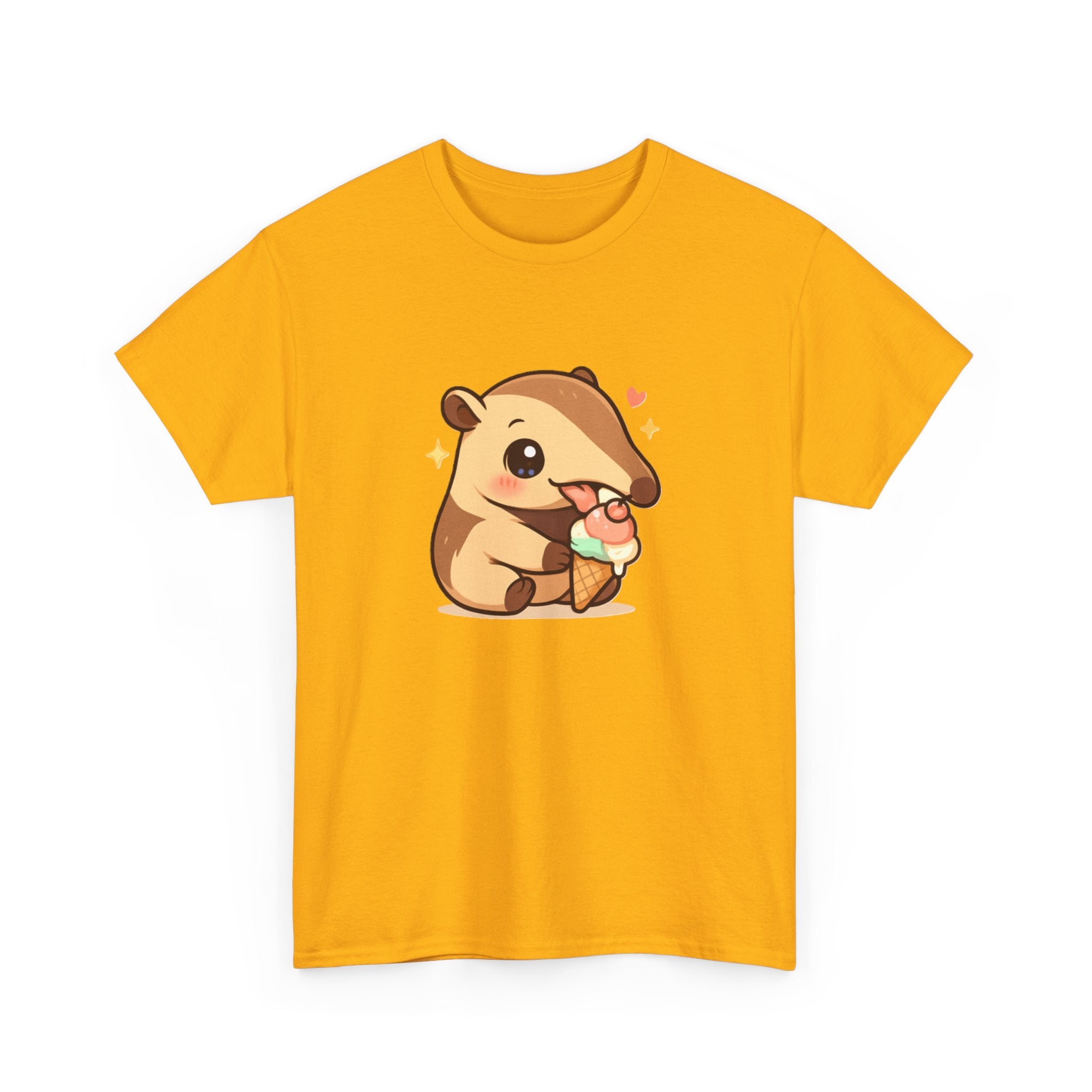Cute Anteater Eating Ice Cream T-Shirt — Kawaii Animal Tee - Adult