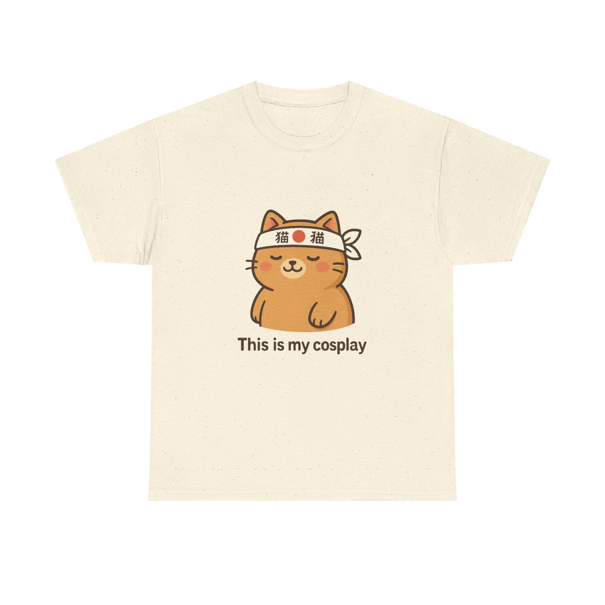 Cat Cosplay T‑Shirt — Cute Kawaii Cat Wearing Hachimaki "This is my cosplay" - Adult