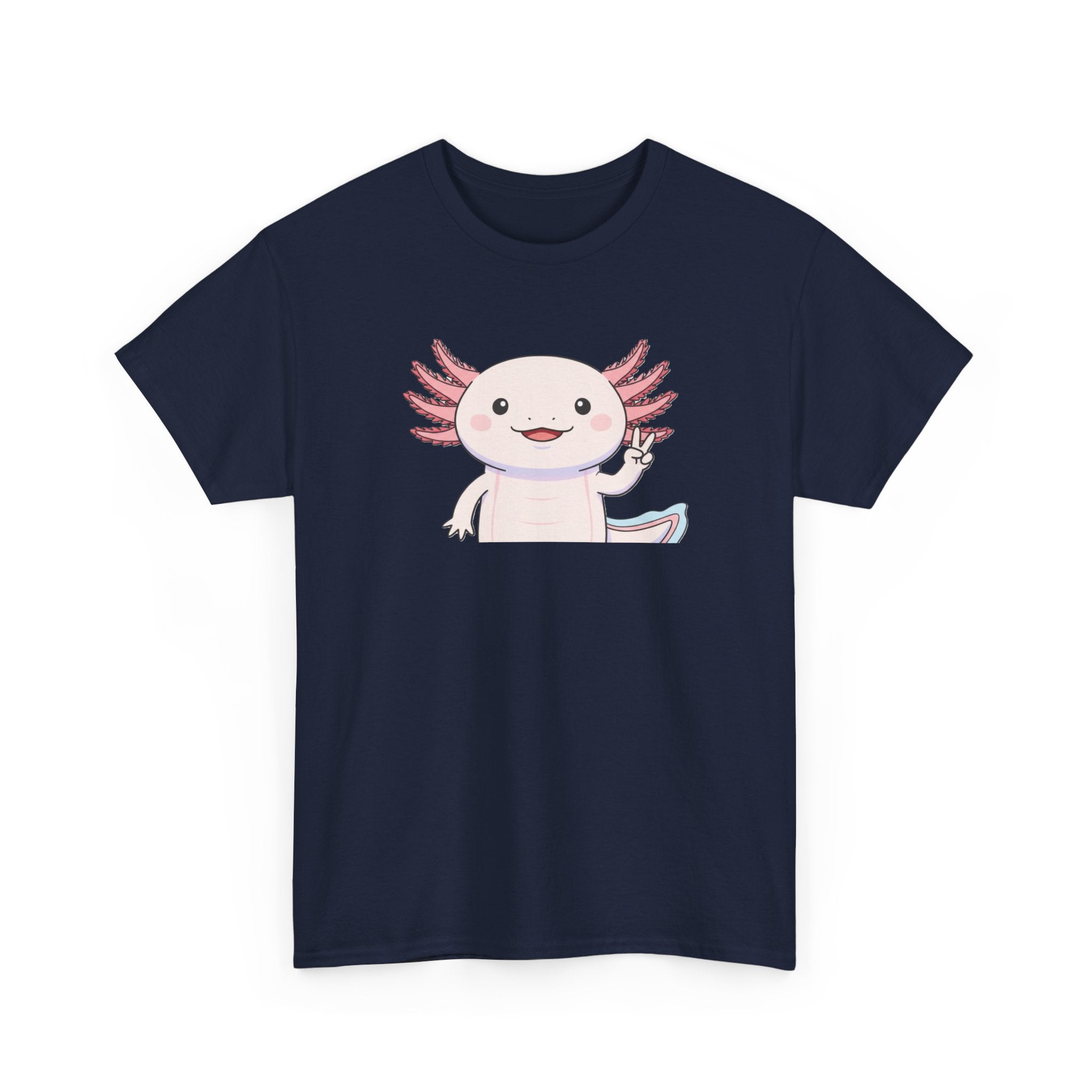 Axolotl Cute Cartoon T‑Shirt — Adorable Pink Axolotl Graphic Tee - Adult