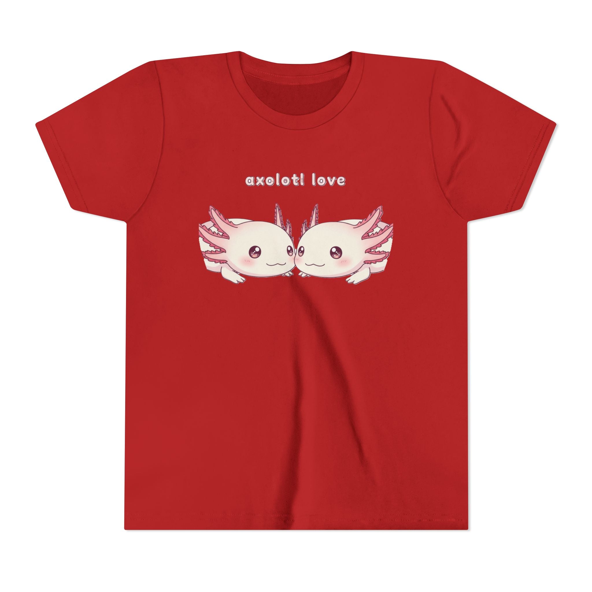 Youth Tee — 'Axolotl Love' Cute Kissing Axolotl Salamander Kids Shirt - Kids