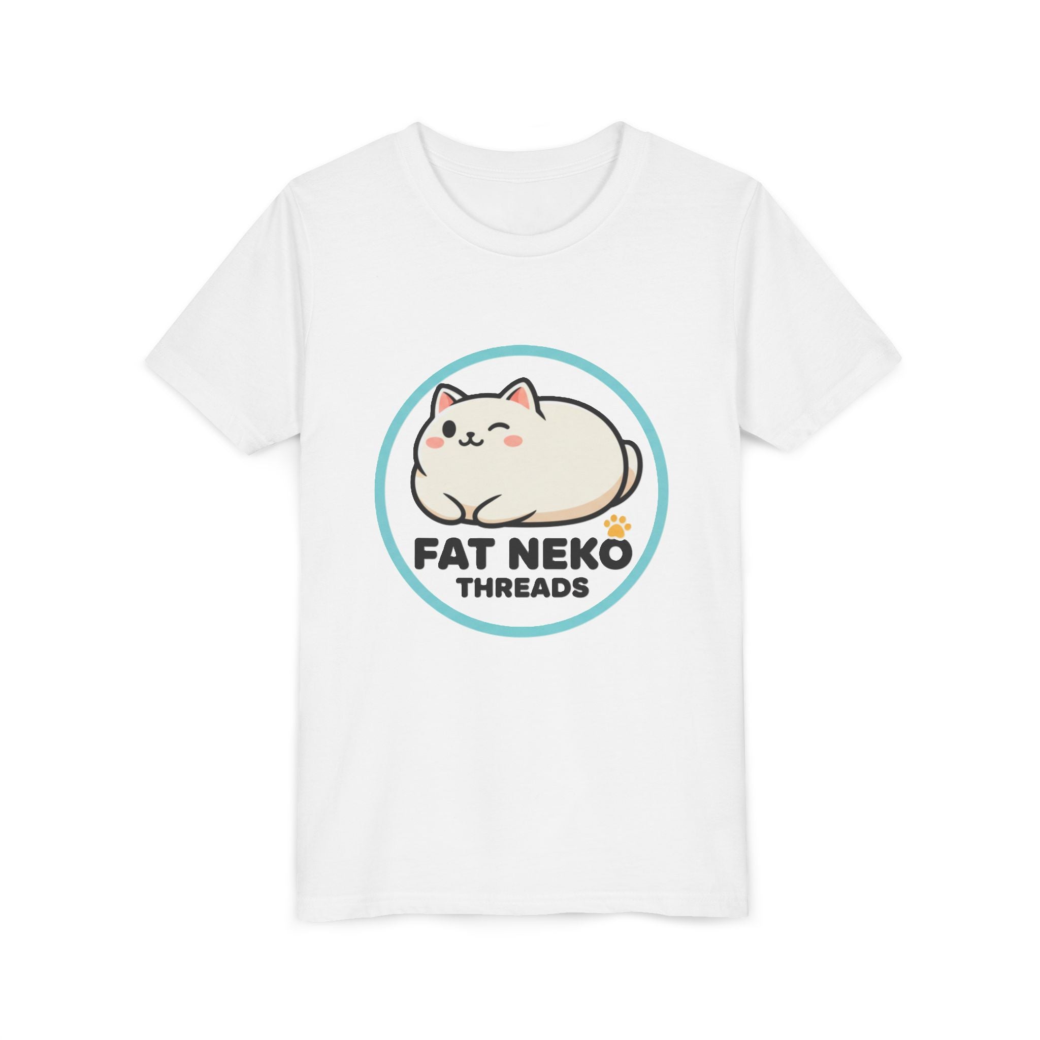 Youth Tee — Fat Neko Threads Cute Chubby Cat Logo