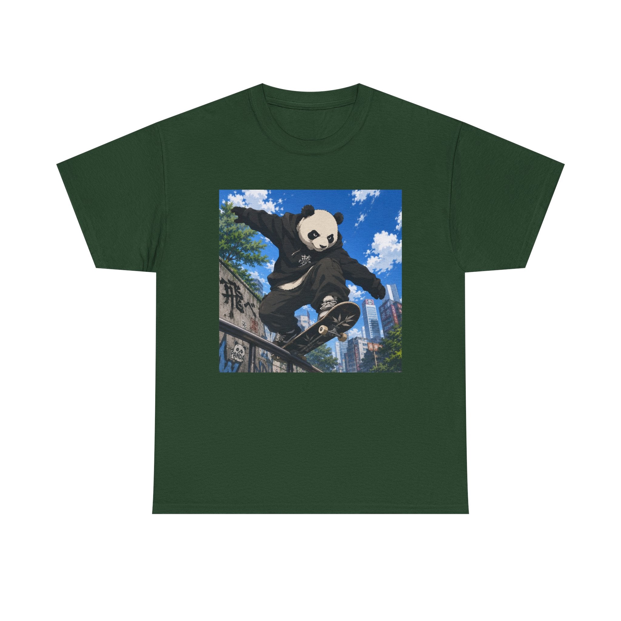 Panda Skateboarder T-Shirt — Urban Skate Panda Graphic Tee - Adult