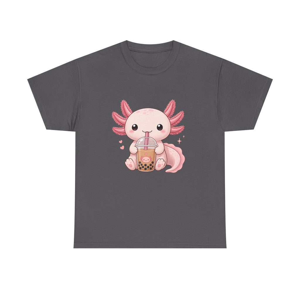 Axolotl Drinking Bubble Tea T-Shirt — Cute Kawaii Boba Tee - Adult