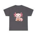 Axolotl Drinking Bubble Tea T-Shirt — Cute Kawaii Boba Tee - Adult