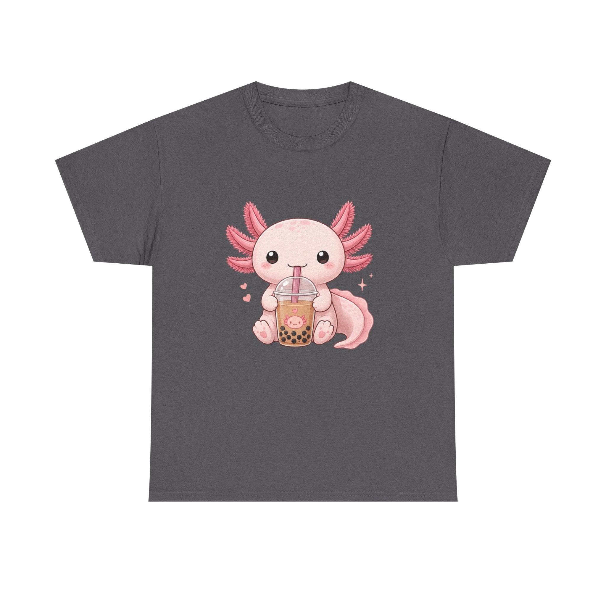 Axolotl Drinking Bubble Tea T-Shirt — Cute Kawaii Boba Tee - Adult