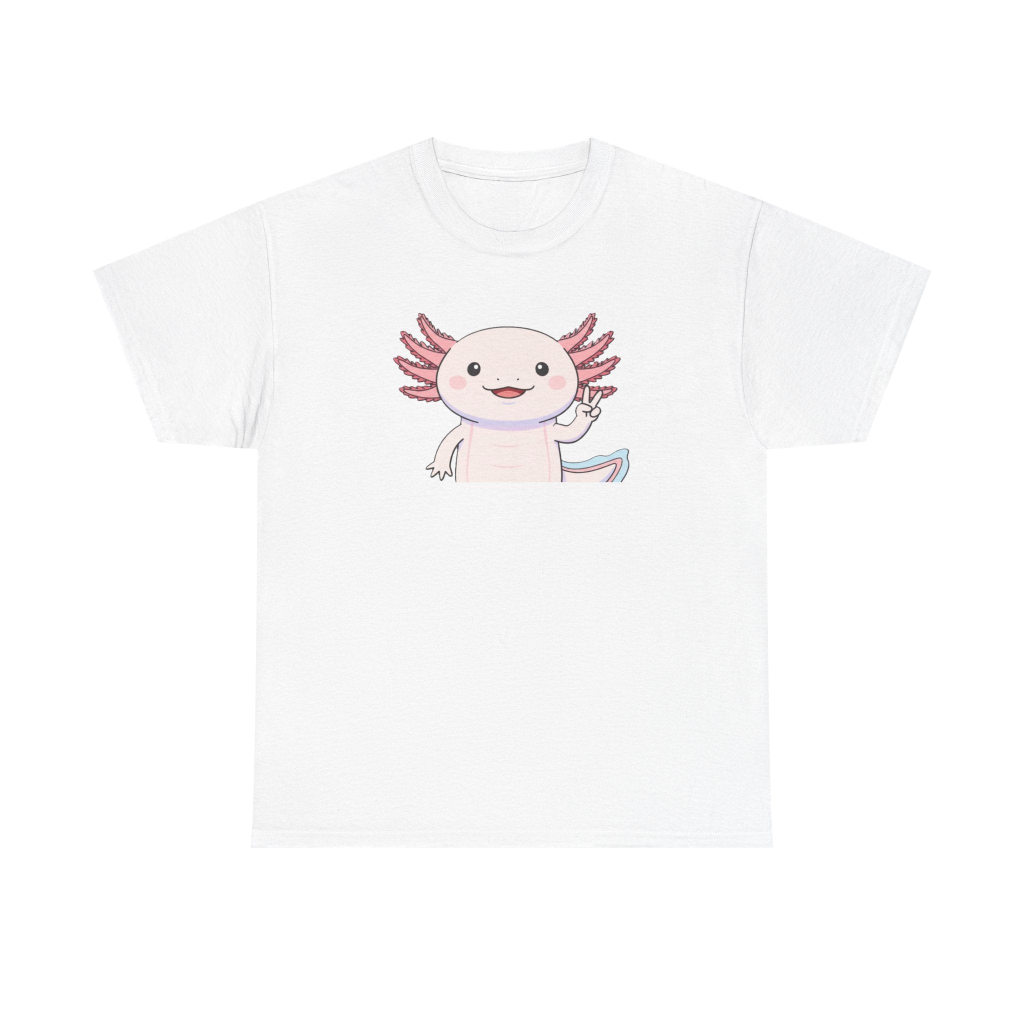 Axolotl Cute Cartoon T‑Shirt — Adorable Pink Axolotl Graphic Tee - Adult