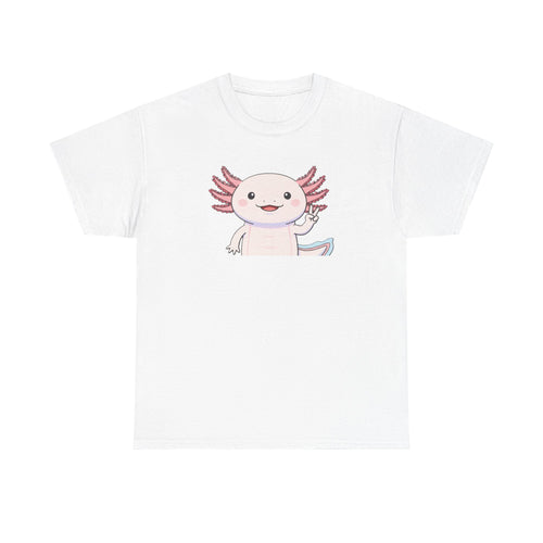 Axolotl Cute Cartoon T‑Shirt — Adorable Pink Axolotl Graphic Tee - Adult